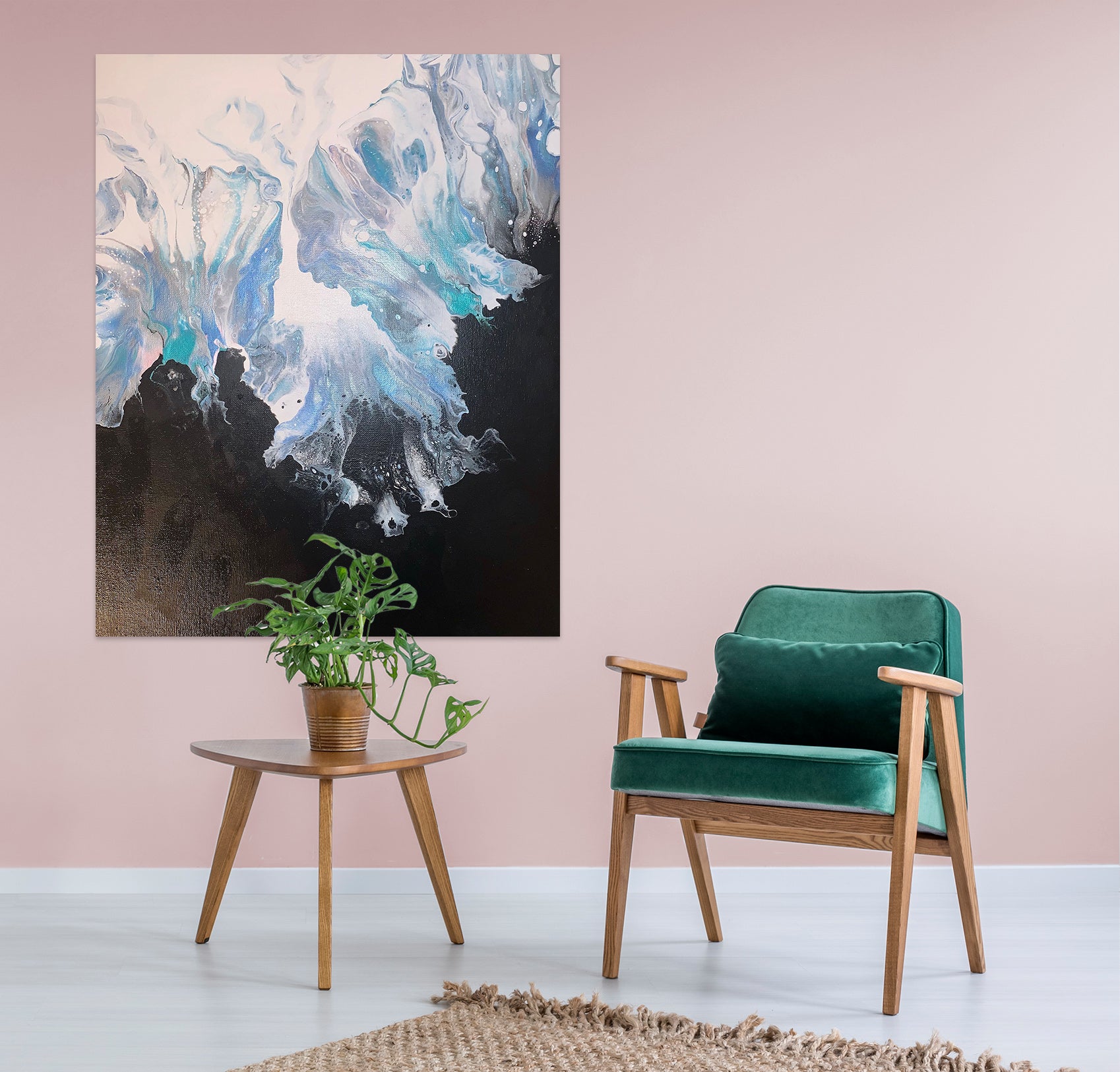 3D Blue Black Pattern 8162 Valerie Latrice Wall Sticker