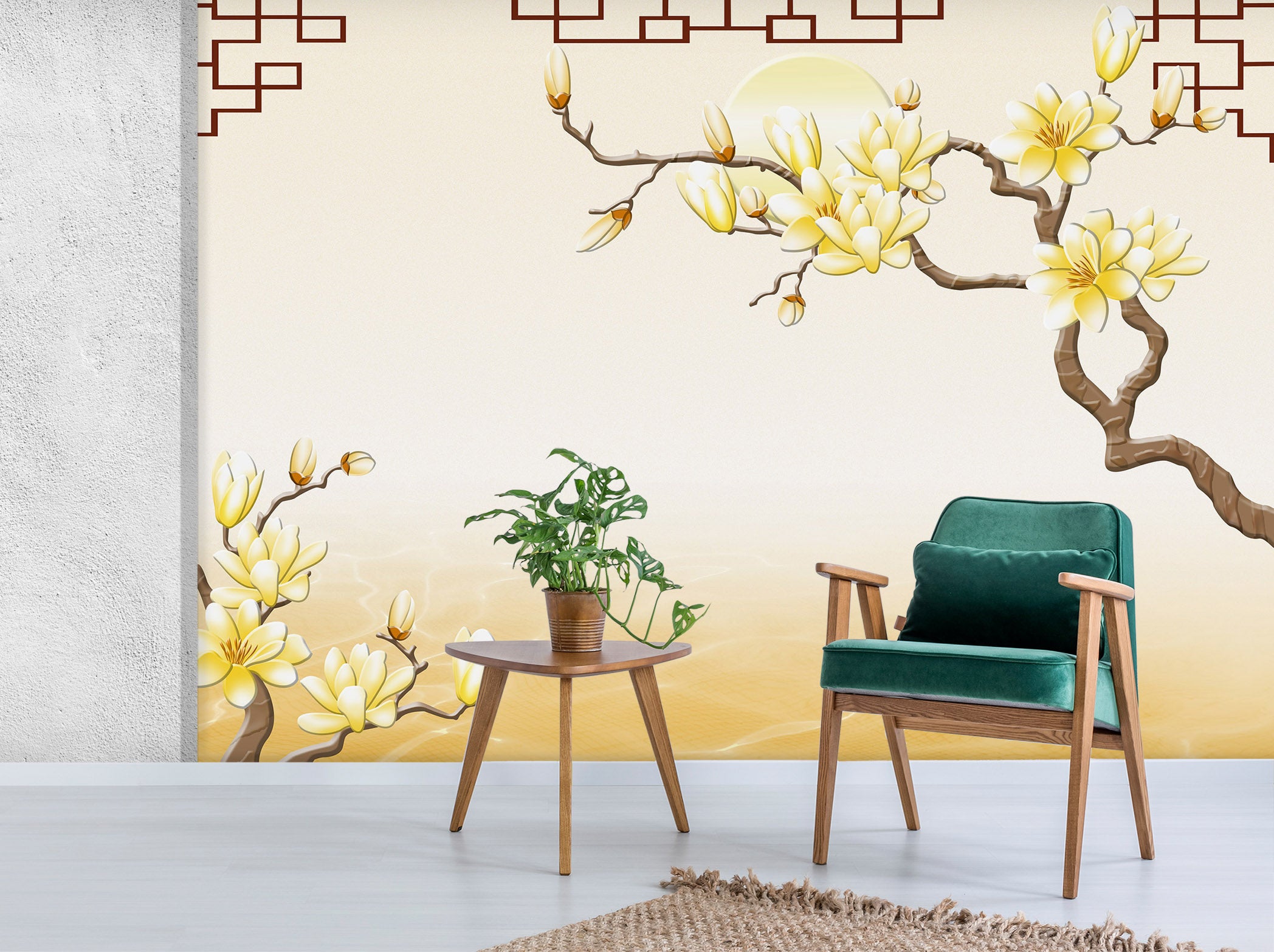 3D Yellow Flowers 1612 Wall Murals