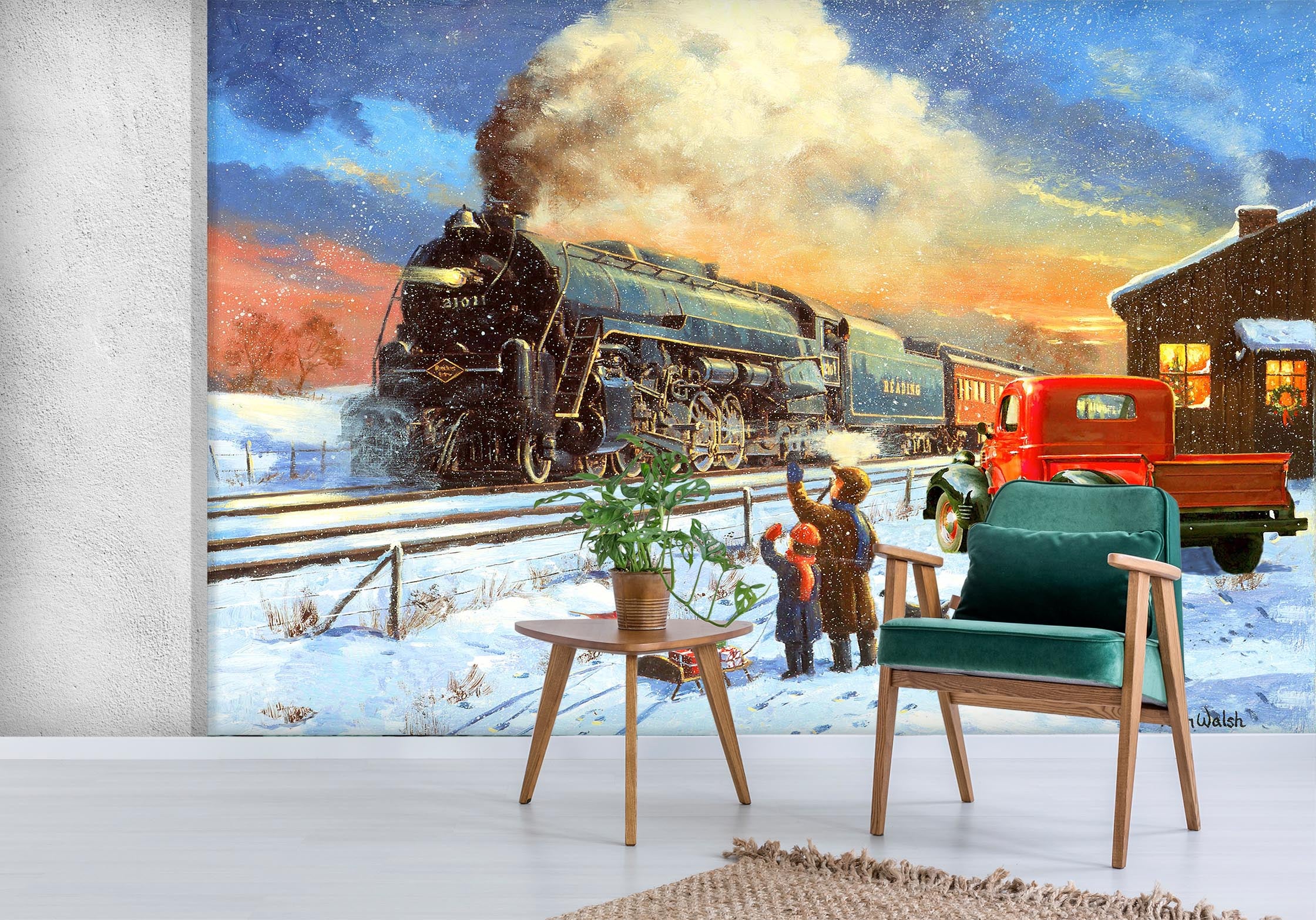 3D Snow Train Car 117 Kevin Walsh Wall Mural Wall Murals
