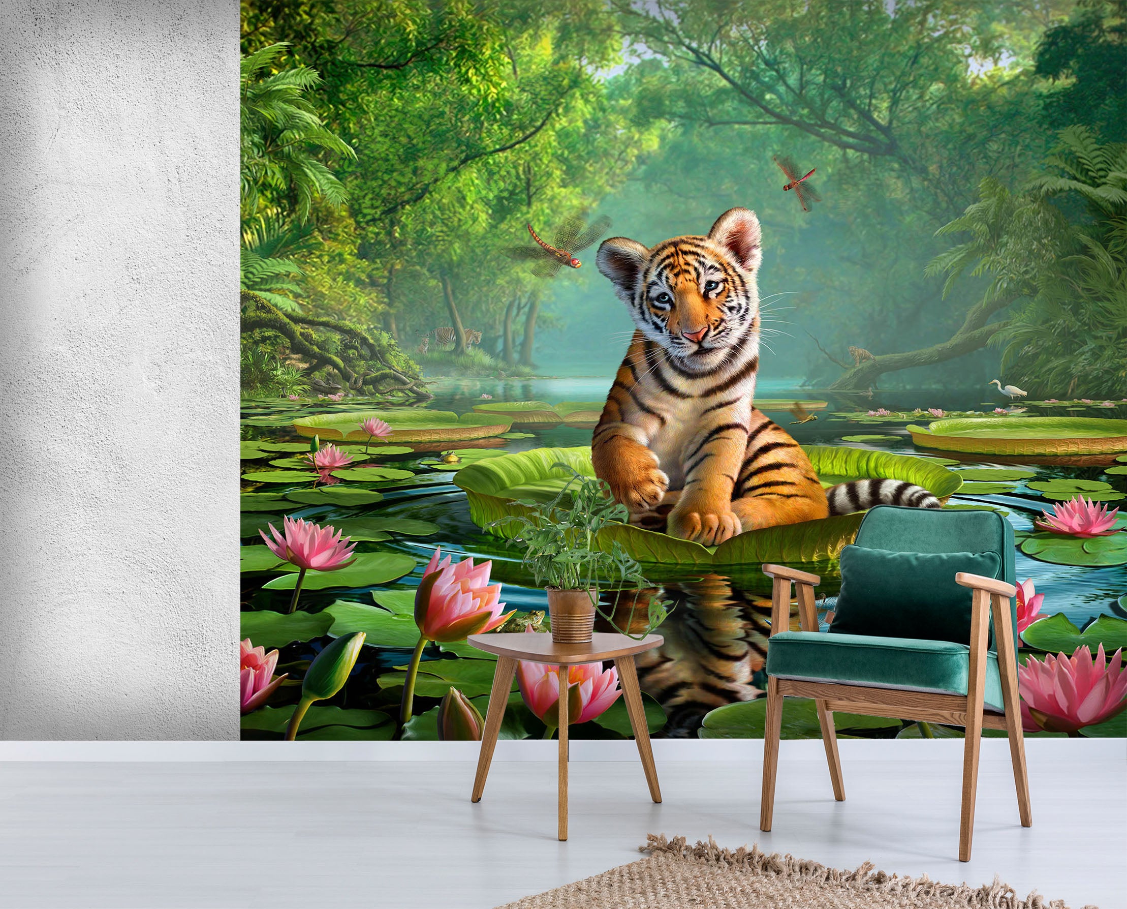 3D Tiger Lily 115 Jerry LoFaro Wall Mural Wall Murals
