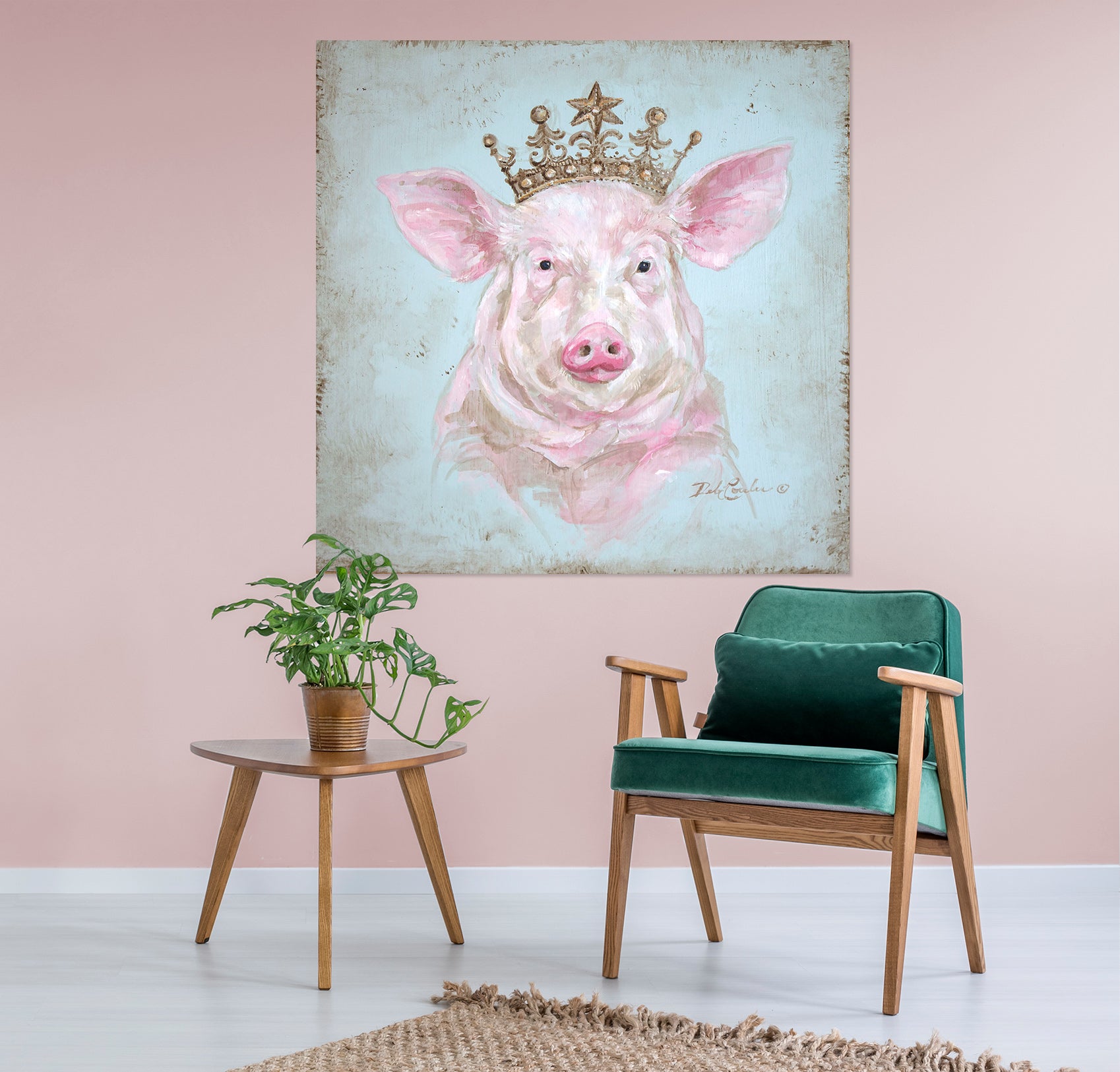 3D Pink Pig 013 Debi Coules Wall Sticker