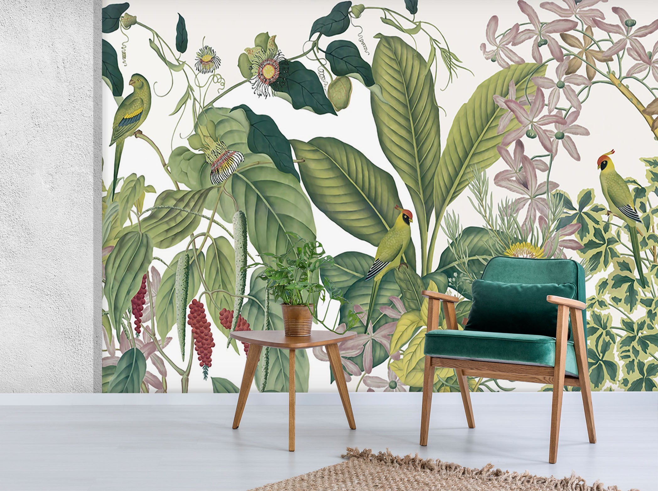 3D Parrot Grapes 1530 Wall Murals