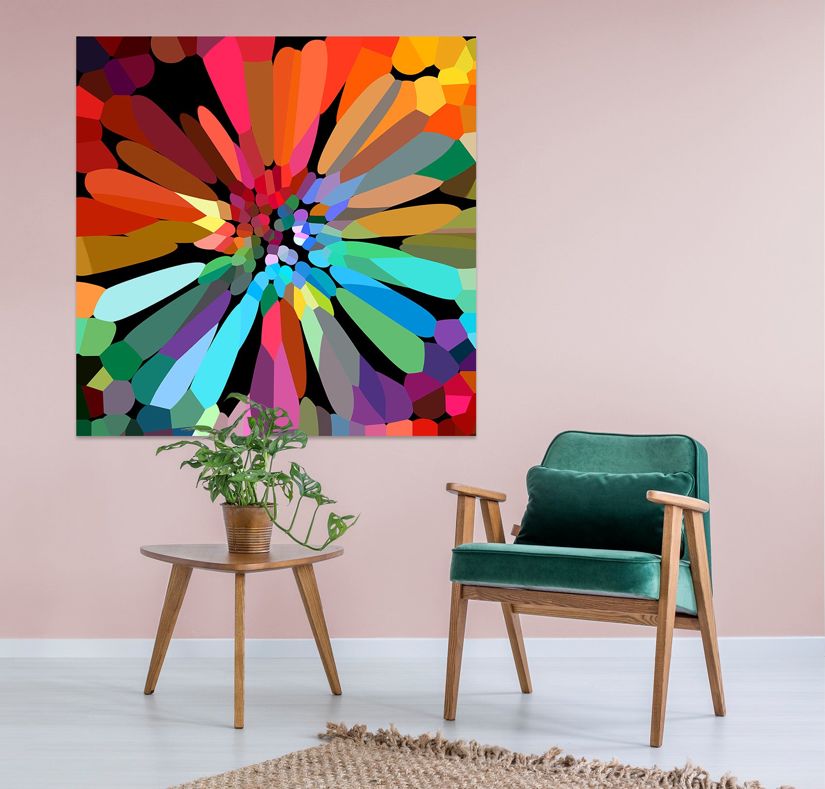 3D Colored Flowers 013 Shandra Smith Wall Sticker