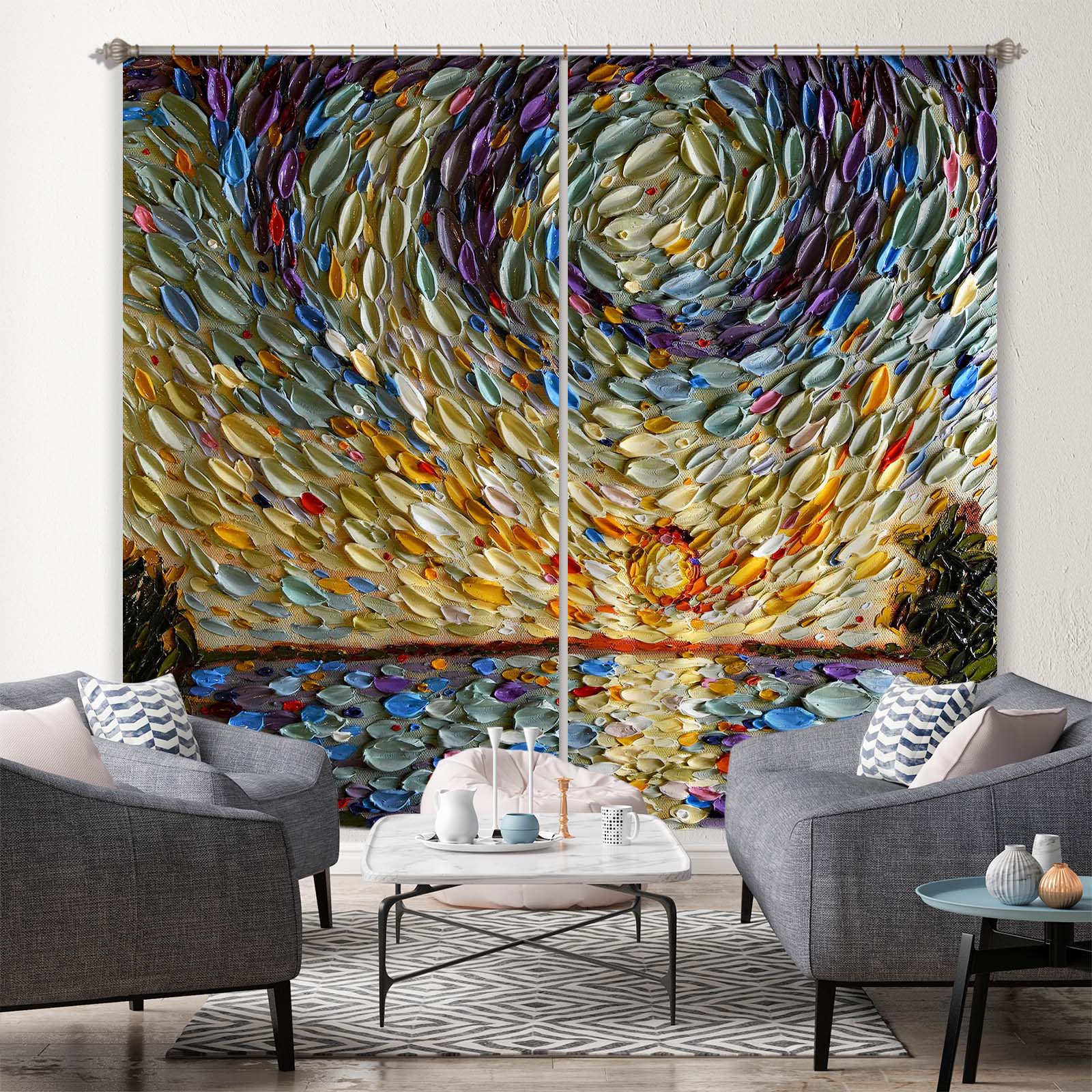 3D Colorful Shells 055 Dena Tollefson Curtain Curtains Drapes
