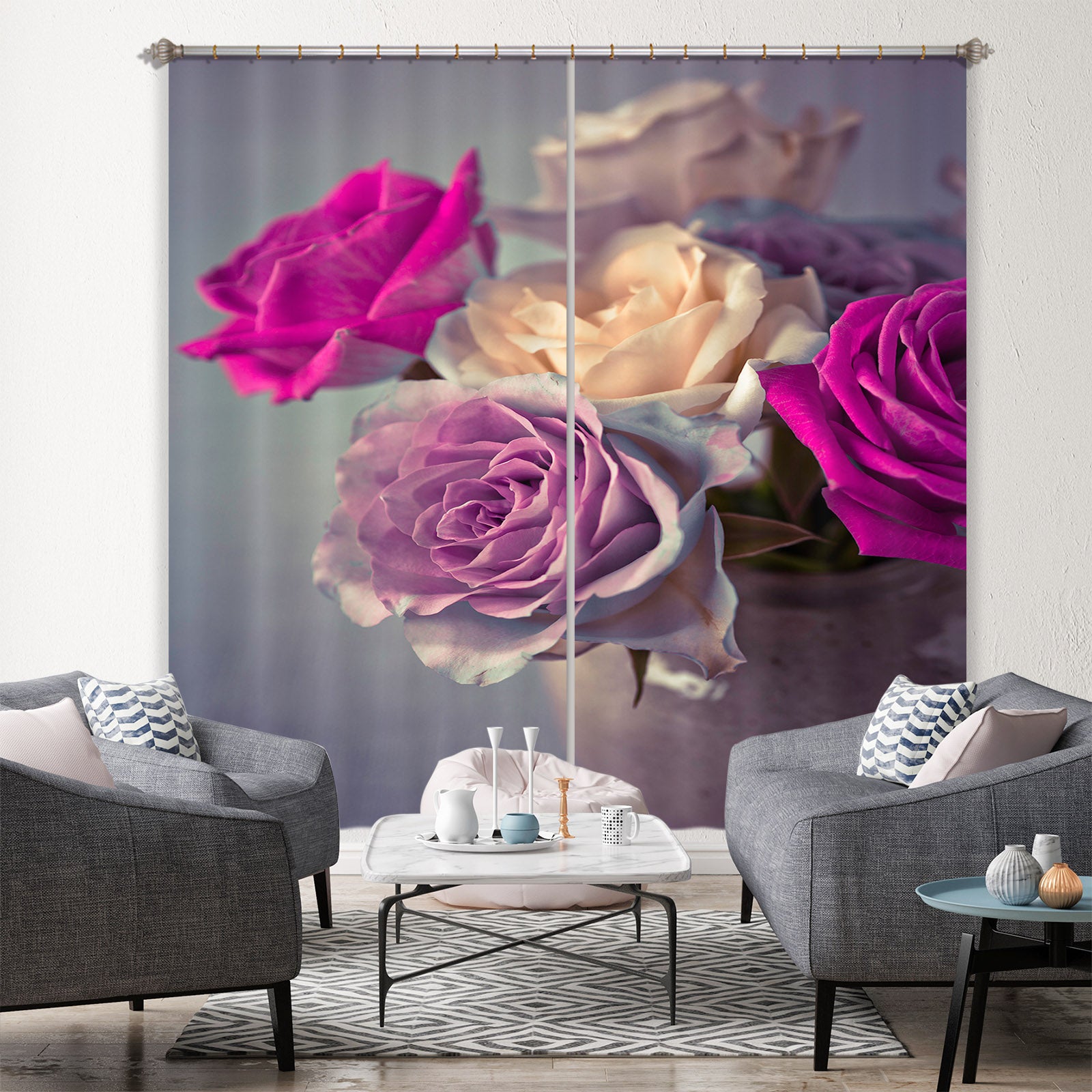 3D Color Rose 210 Assaf Frank Curtain Curtains Drapes