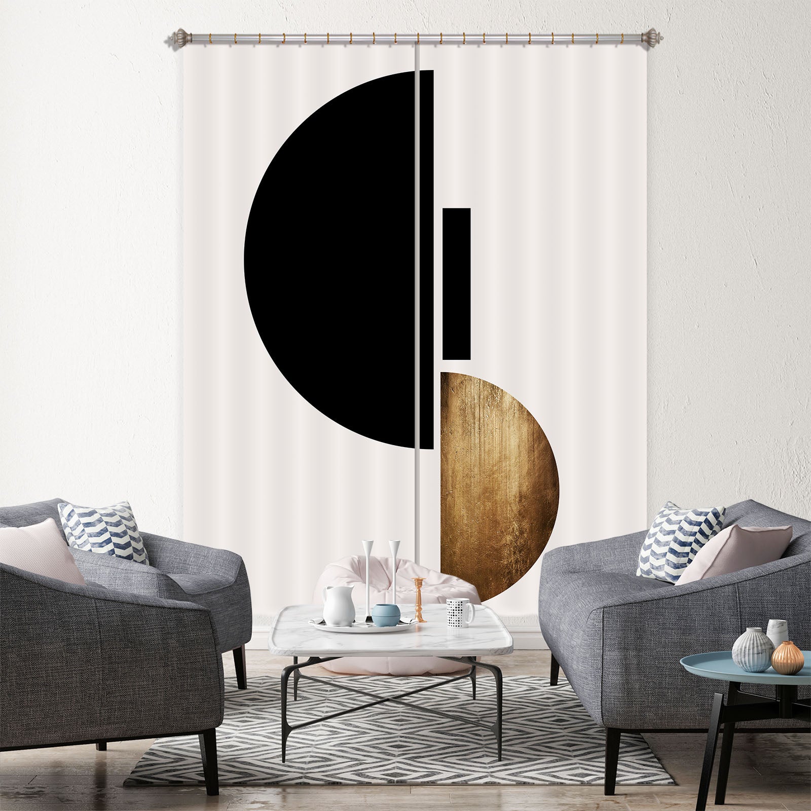 3D Semicircular Stitching 1110 Boris Draschoff Curtain Curtains Drapes