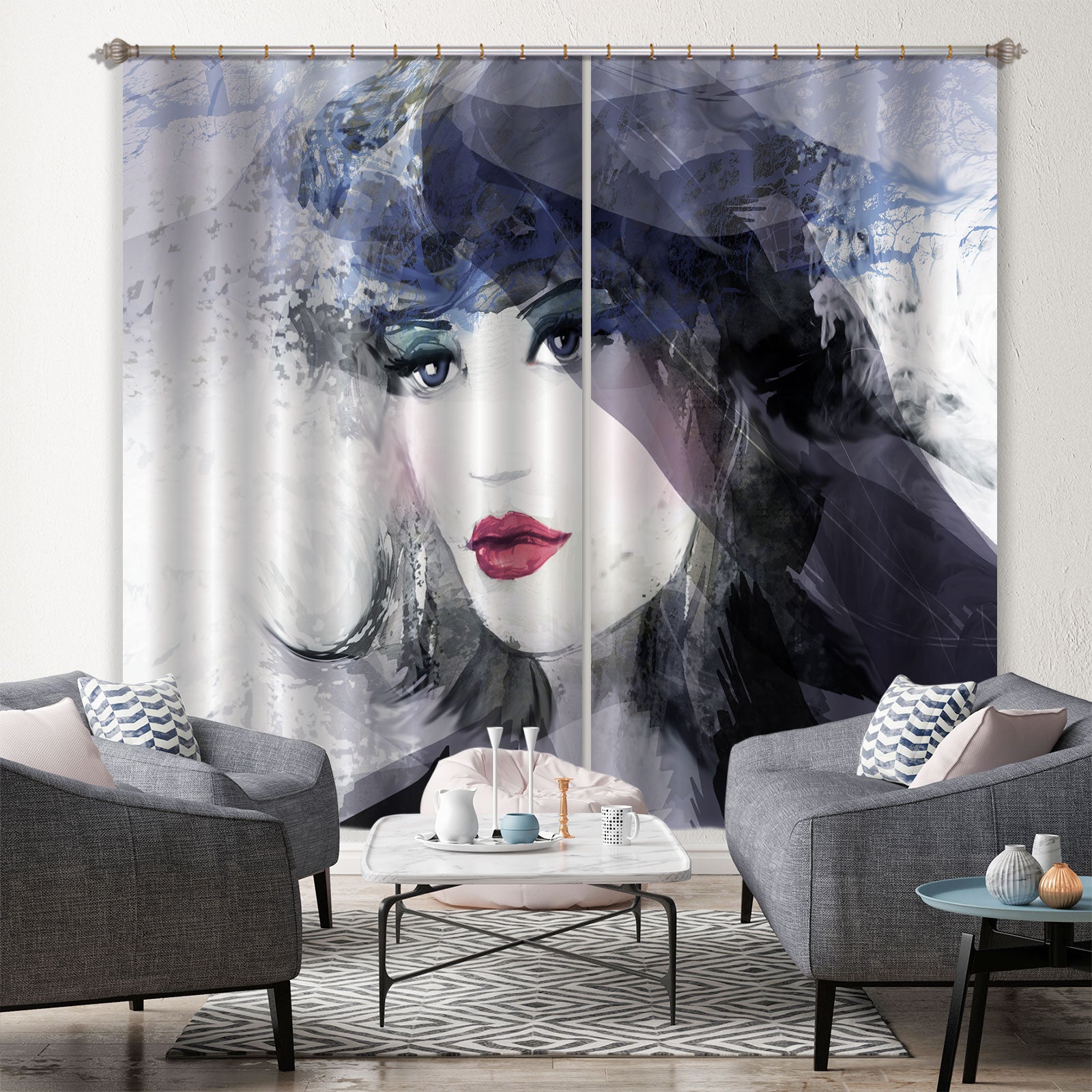 3D Black Veil Mannequin 003 Curtains Drapes