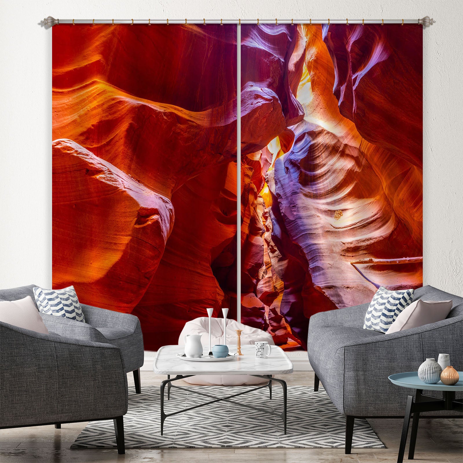 3D Red Canyon 077 Marco Carmassi Curtain Curtains Drapes