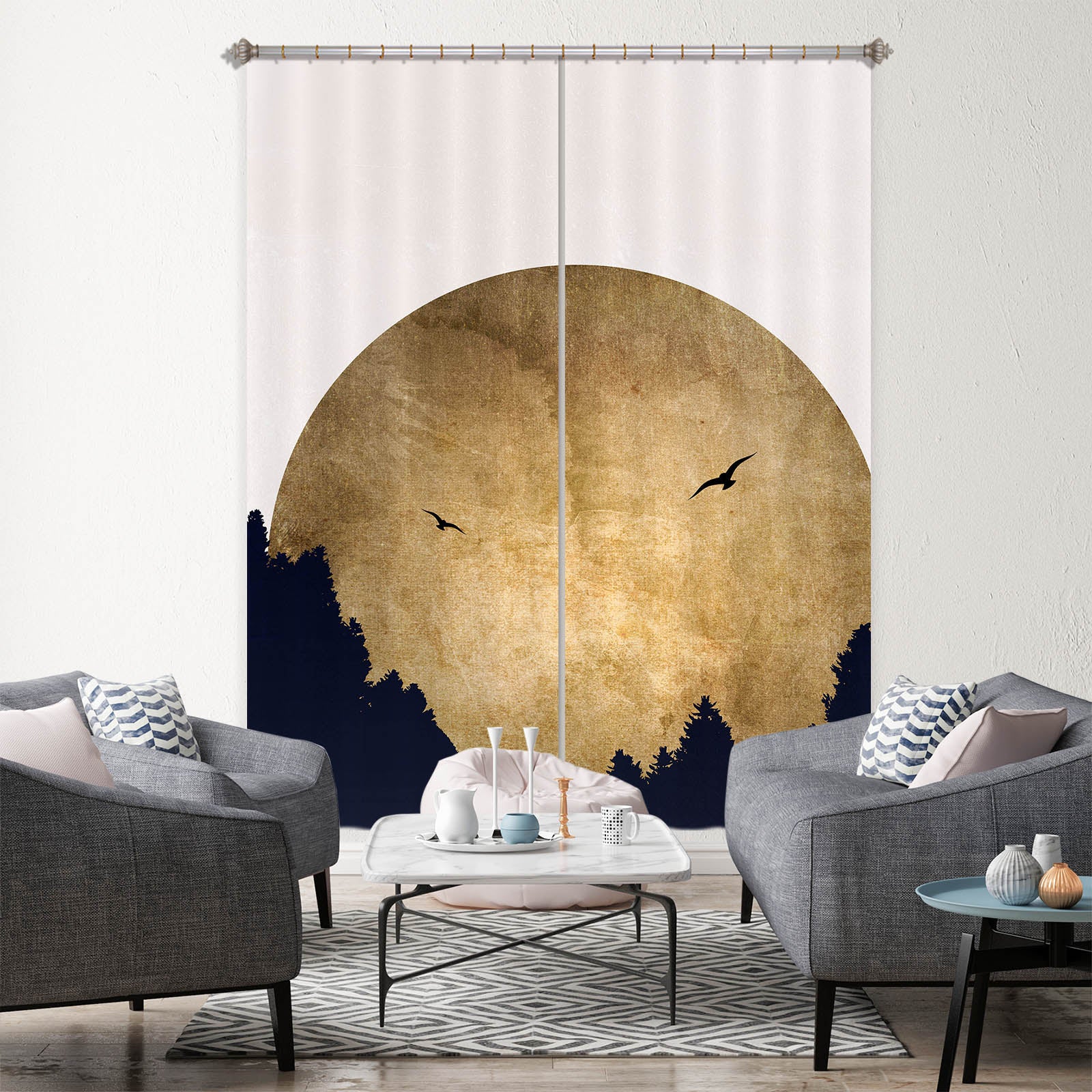 3D Black Forest 1132 Boris Draschoff Curtain Curtains Drapes