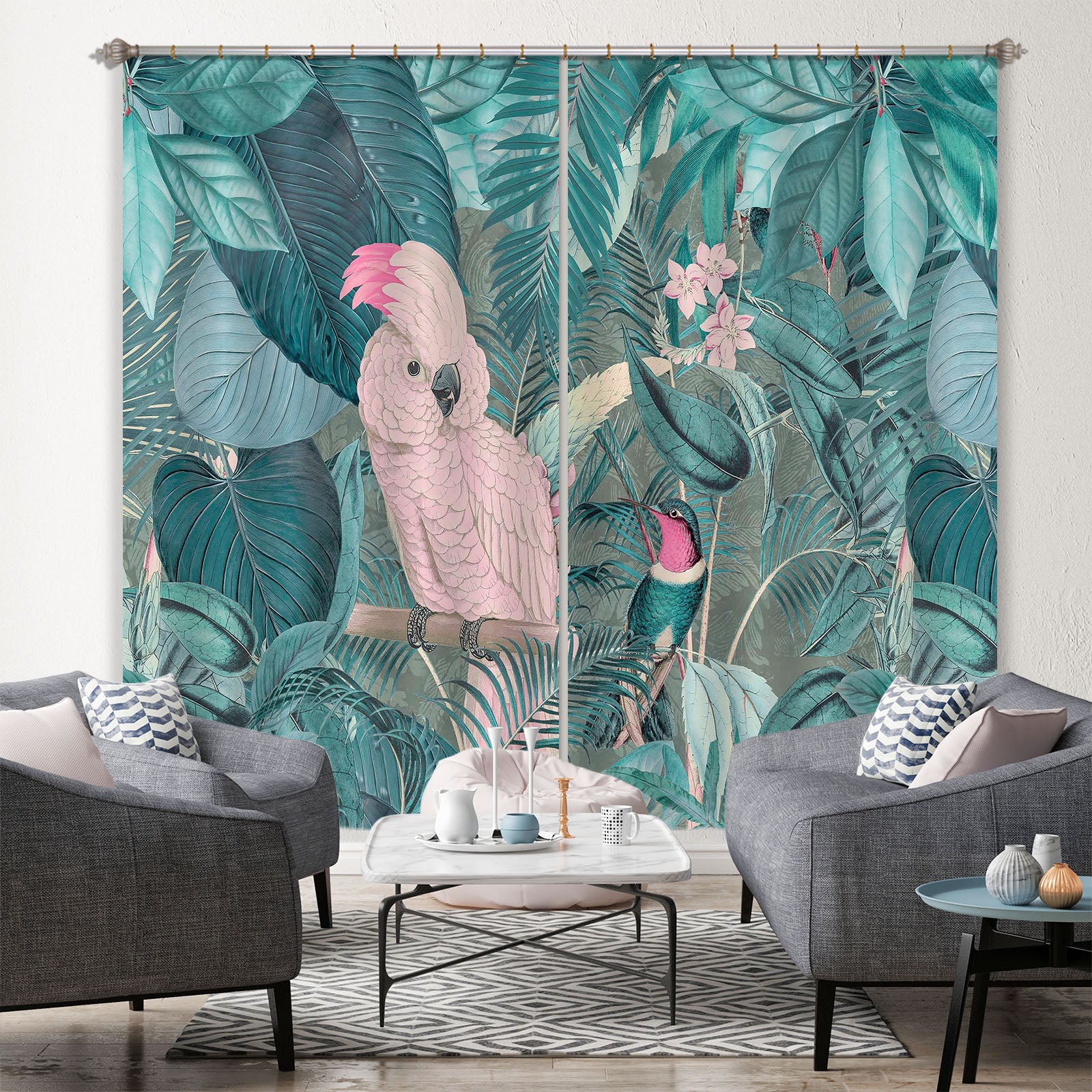 3D Jungle Friends 066 Andrea haase Curtain Curtains Drapes