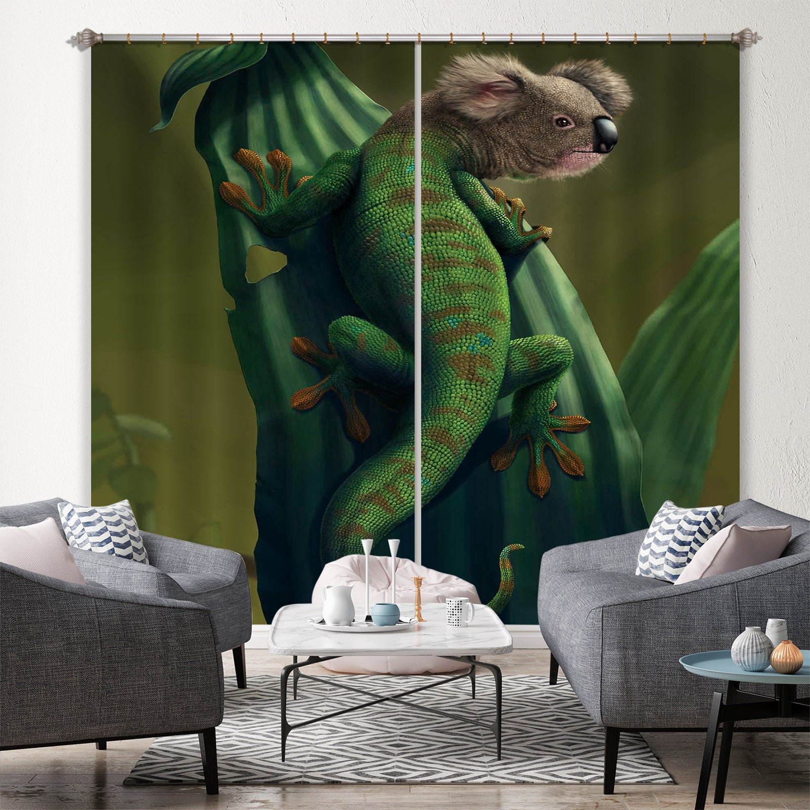 3D Gekoala 038 Vincent Hie Curtain Curtains Drapes