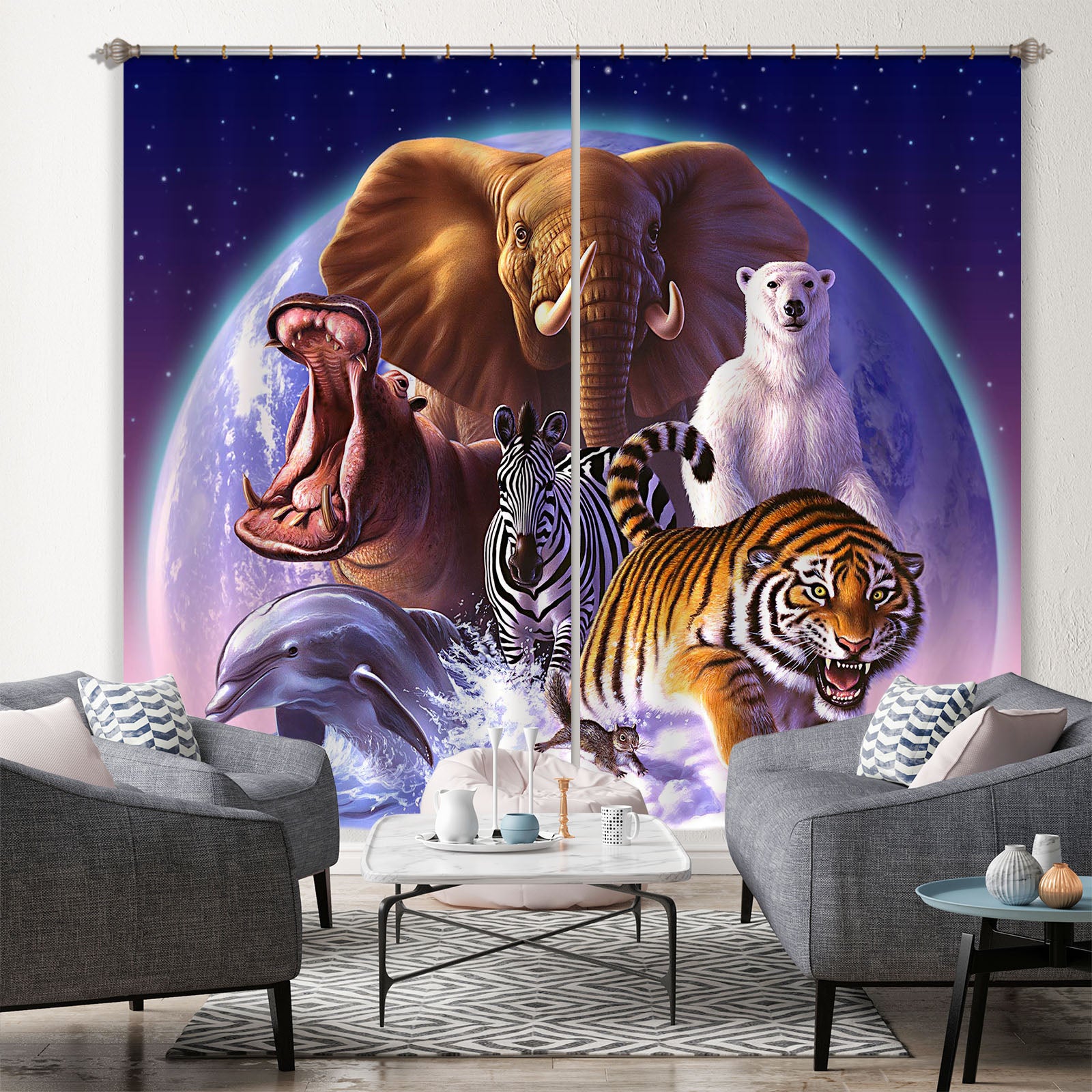 3D Wild World 049 Jerry LoFaro Curtain Curtains Drapes