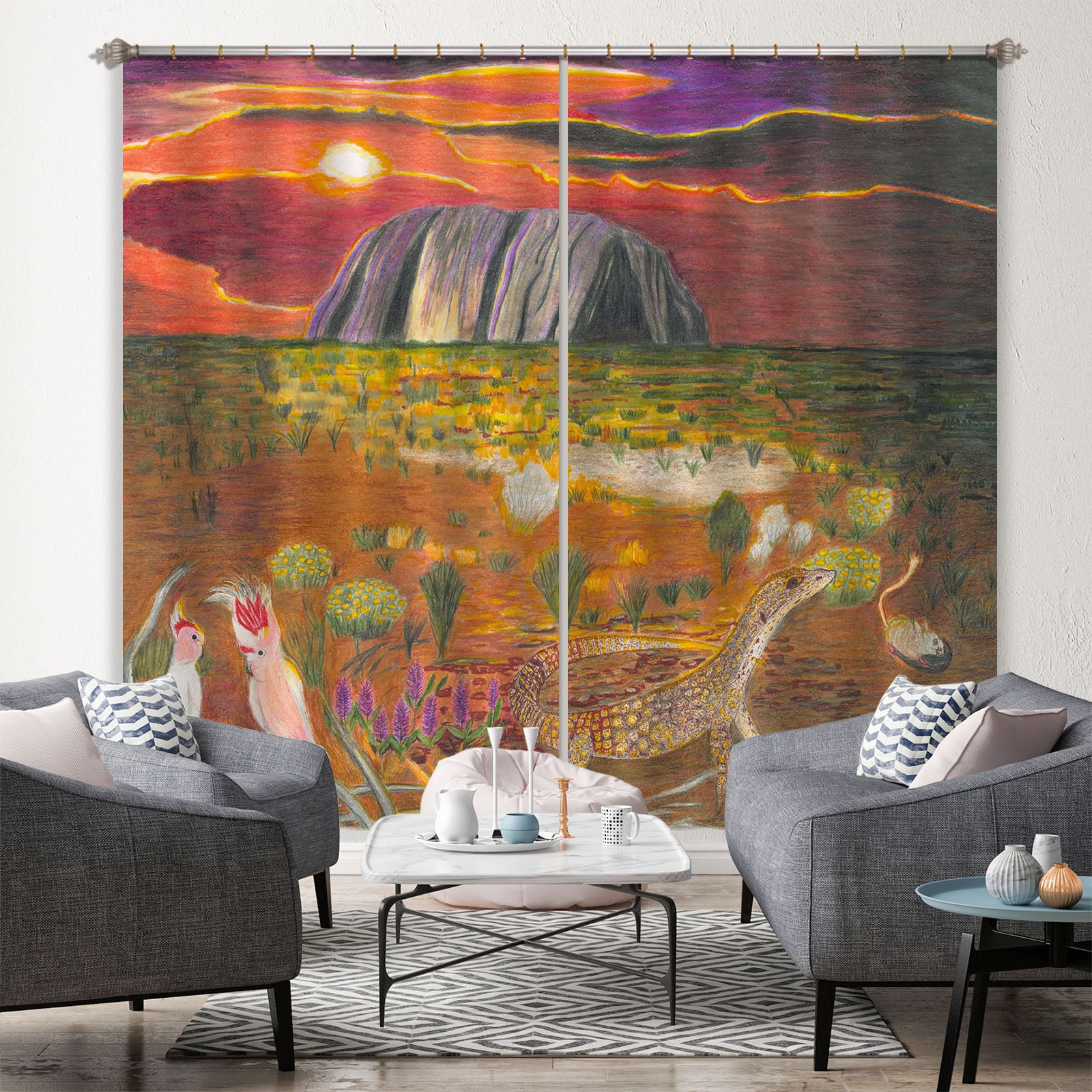 3D Grassland 057 Michael Sewell Curtain Curtains Drapes