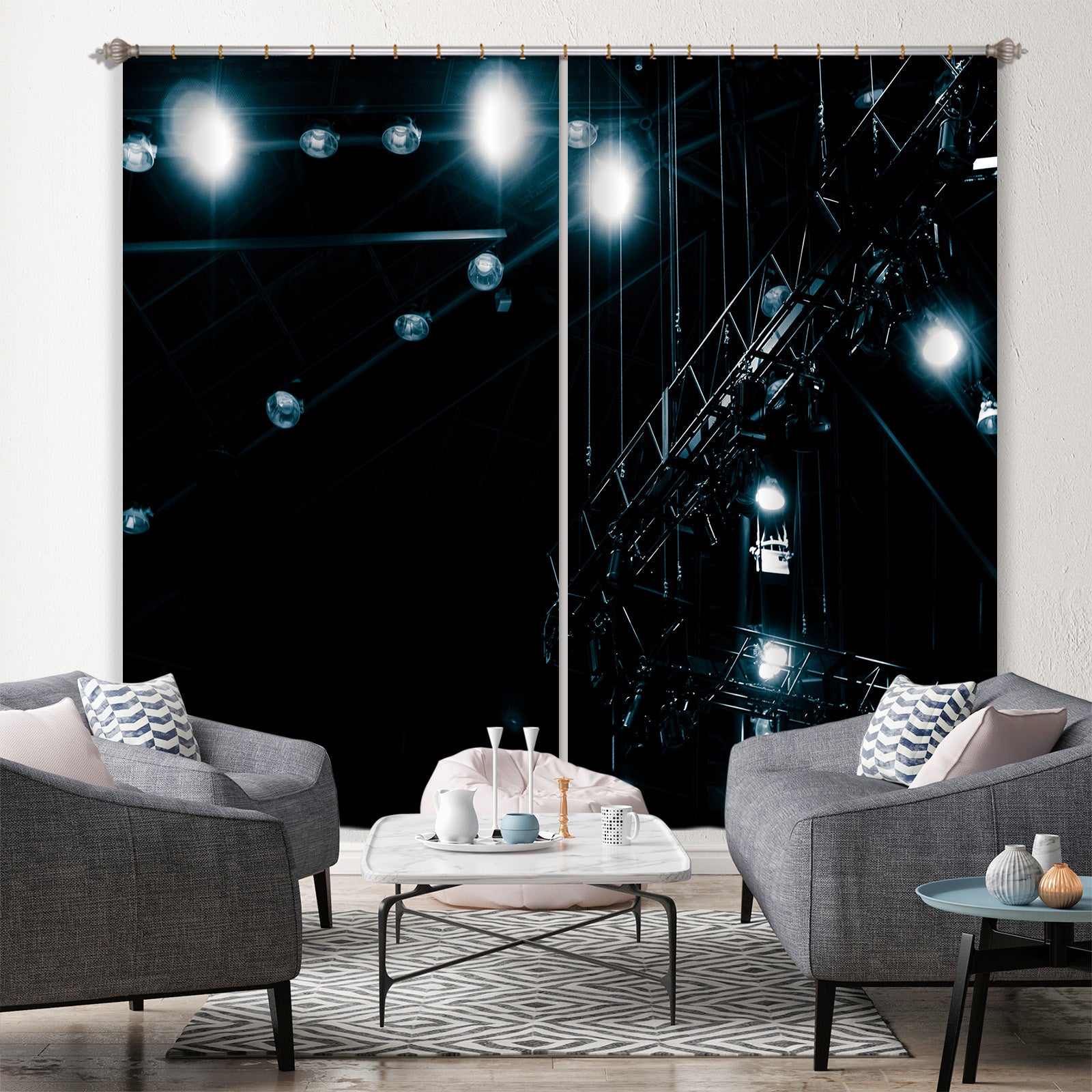 3D Bright Light 051 Noirblanc777 Curtain Curtains Drapes