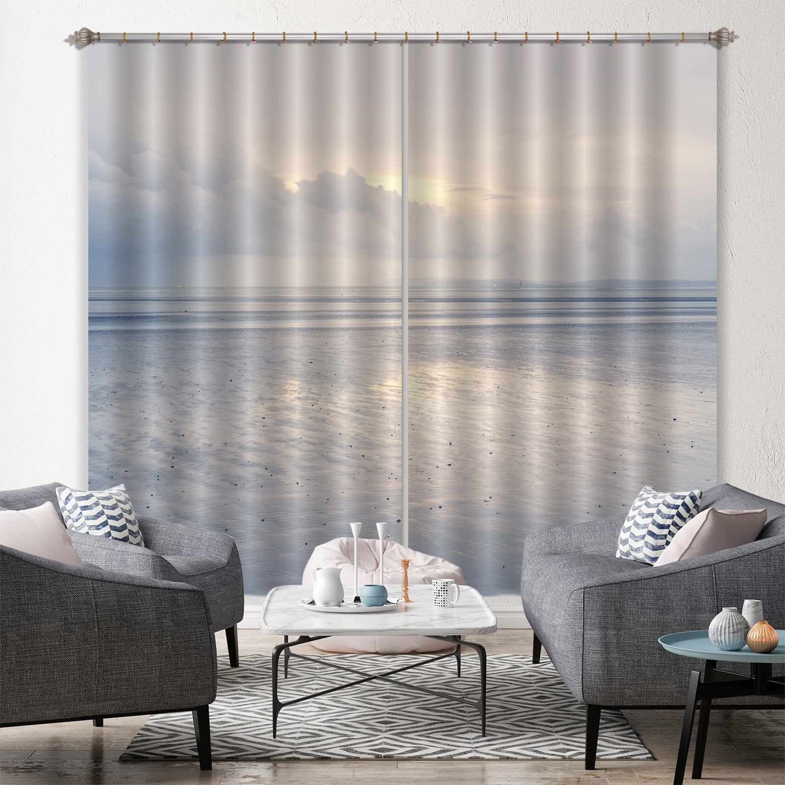 3D White Cloud 097 Assaf Frank Curtain Curtains Drapes