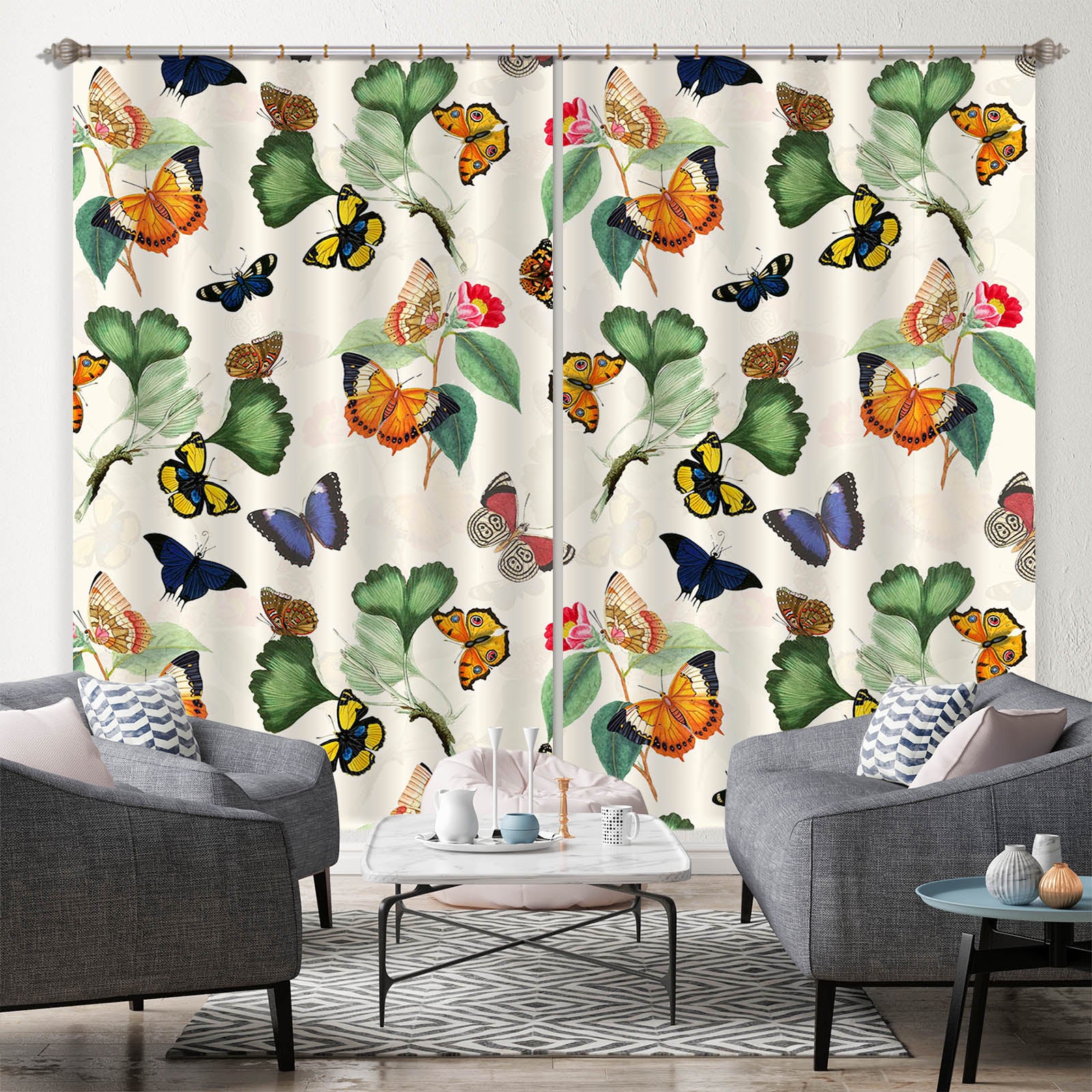 3D Painted Butterfly 143 Uta Naumann Curtain Curtains Drapes
