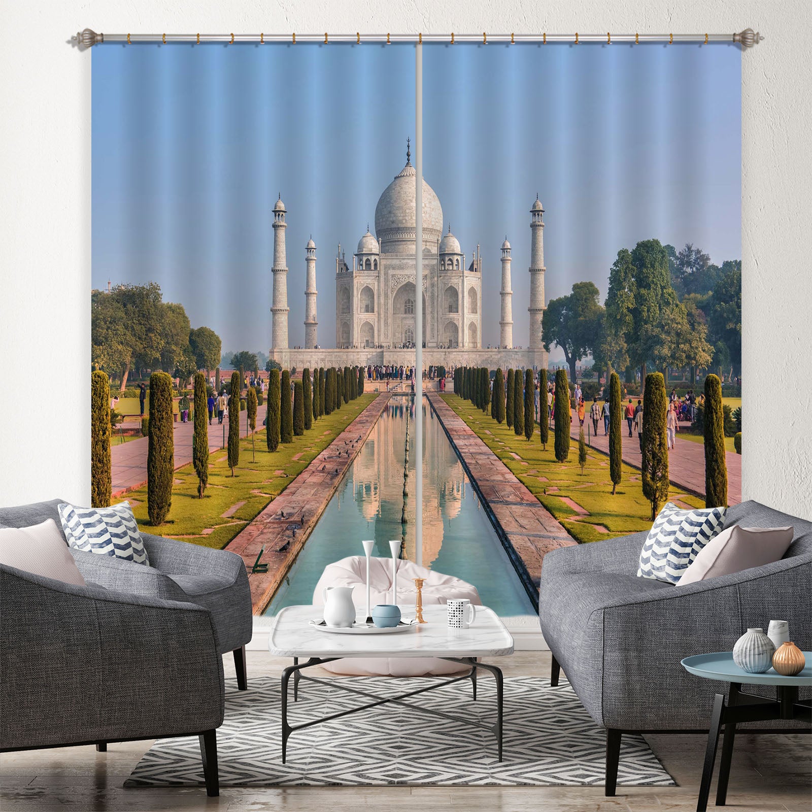 3D White Castle 164 Marco Carmassi Curtain Curtains Drapes