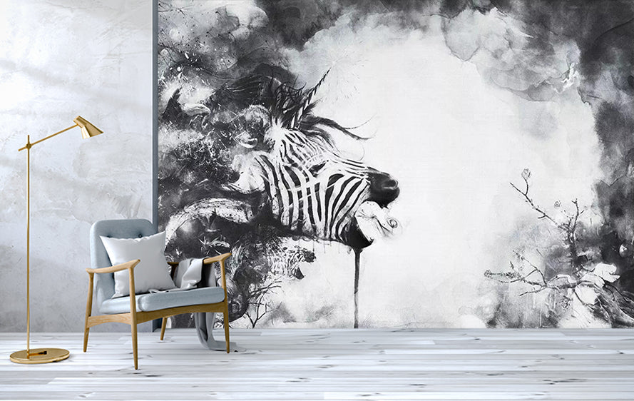 3D Zebra Ink WC360 Wall Murals