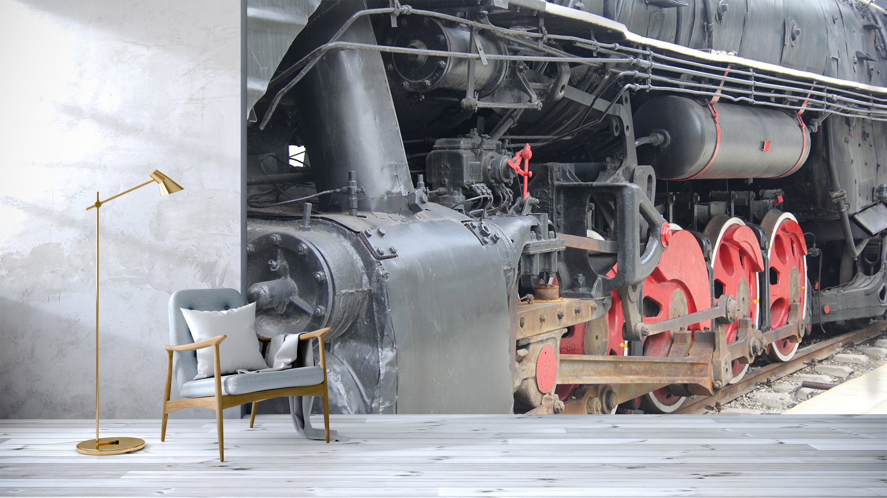 3D Train Wheel 035 Vehicle Wall Murals