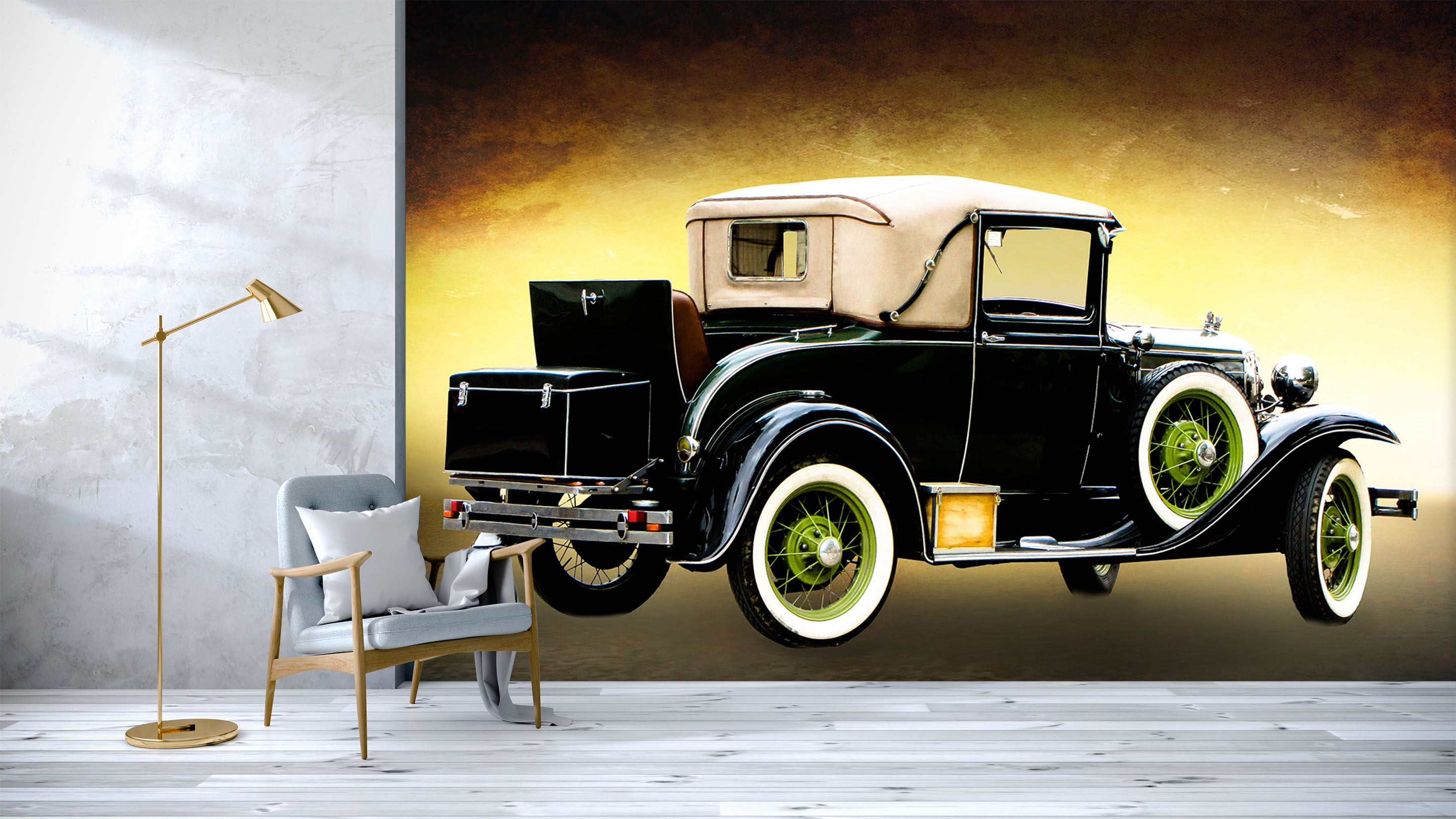3D Retro Vehicle 198 Vehicle Wall Murals