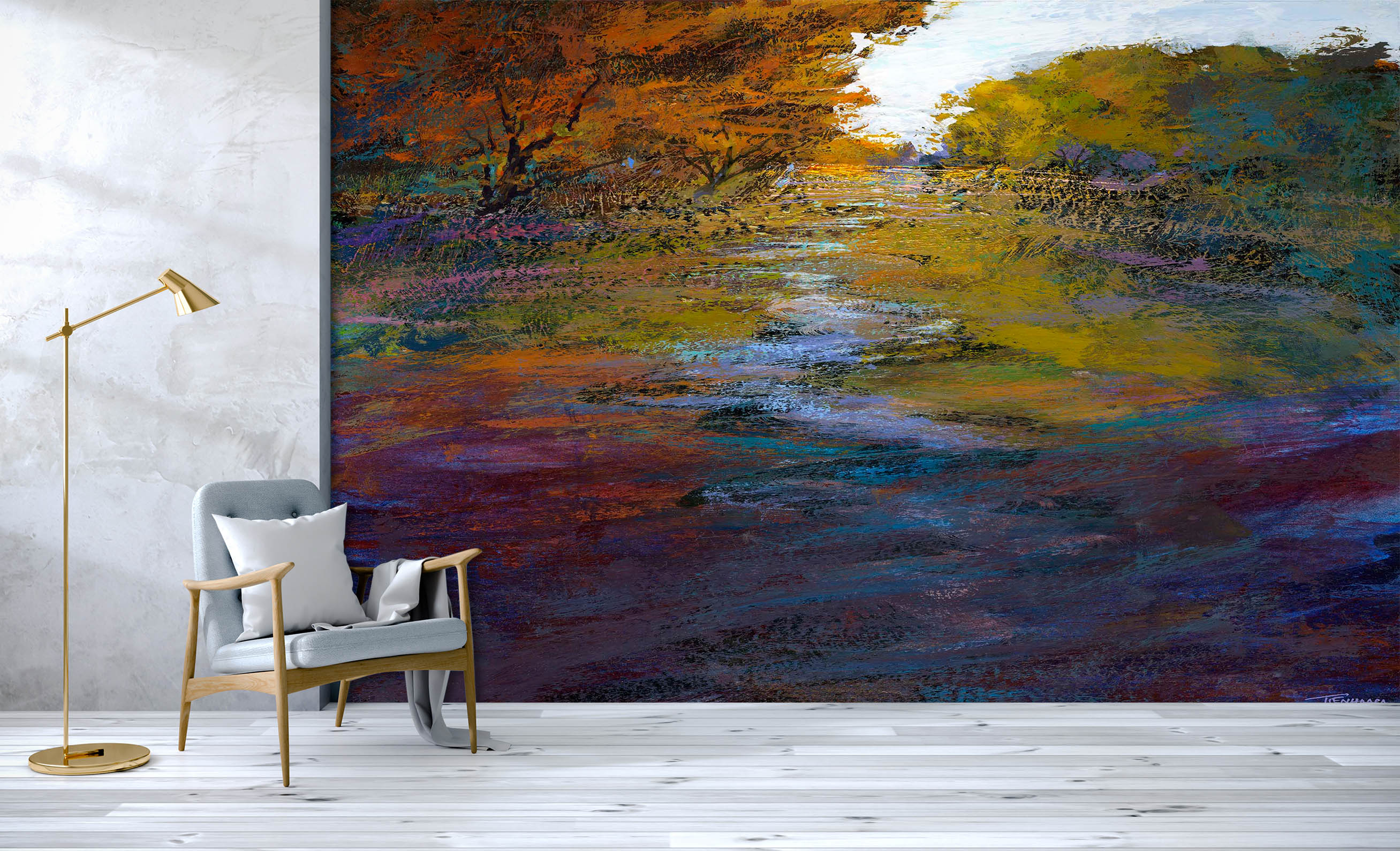 3D Stone Stream 1539 Michael Tienhaara Wall Mural Wall Murals