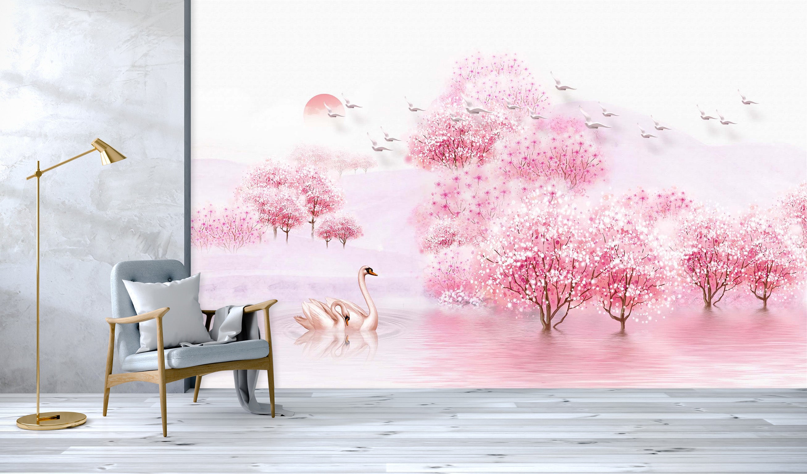3D Pink World 2062 Wall Murals