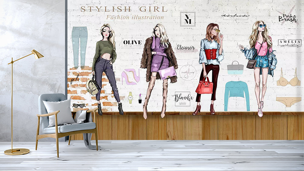 3D Model Pose WC556 Wall Murals