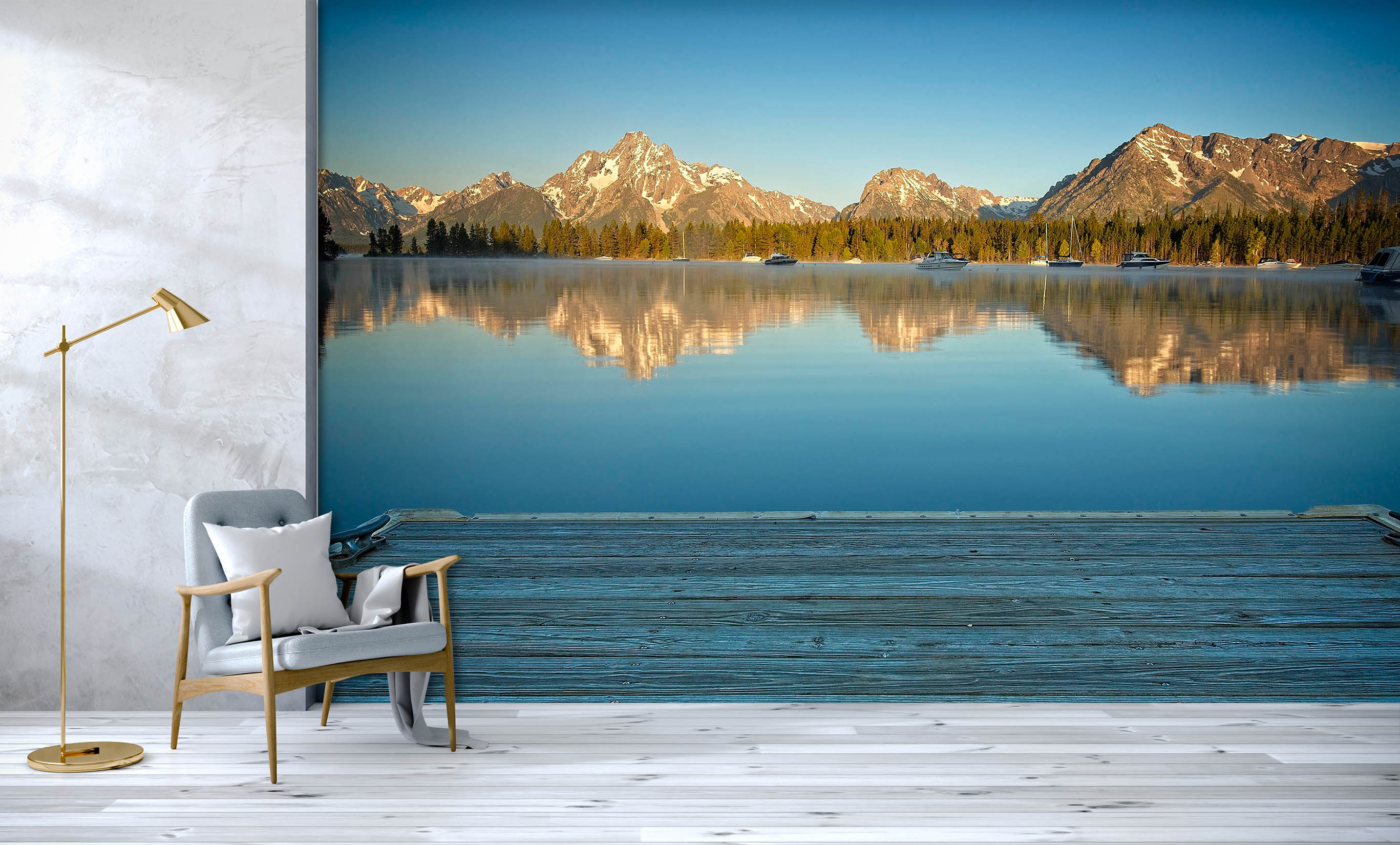 3D Colter Bay Boat Dock 106 Kathy Barefield Wall Mural Wall Murals