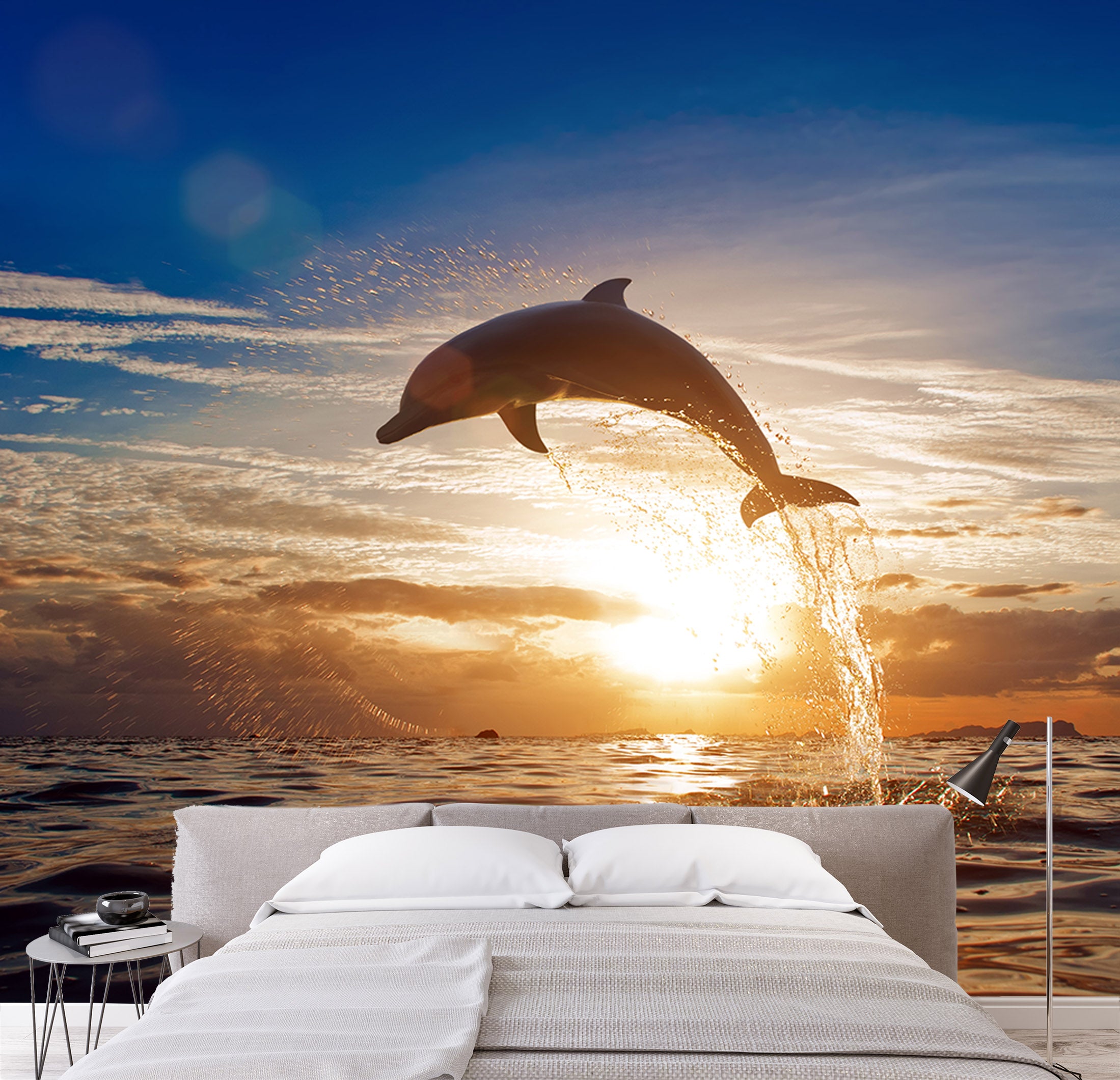 3D Dolphin Diving 107 Wall Murals