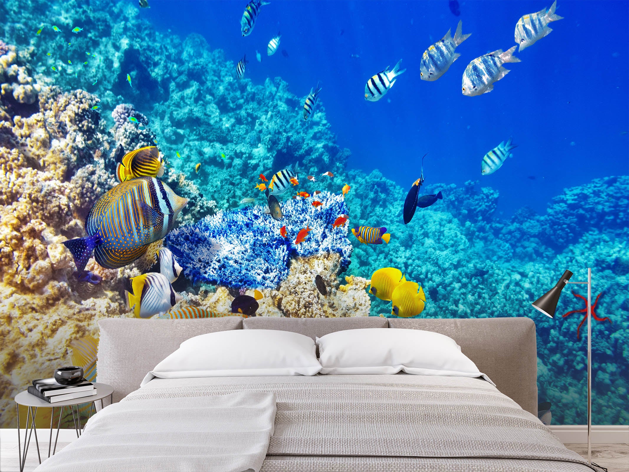 3D Blue Fish 362 Wall Murals