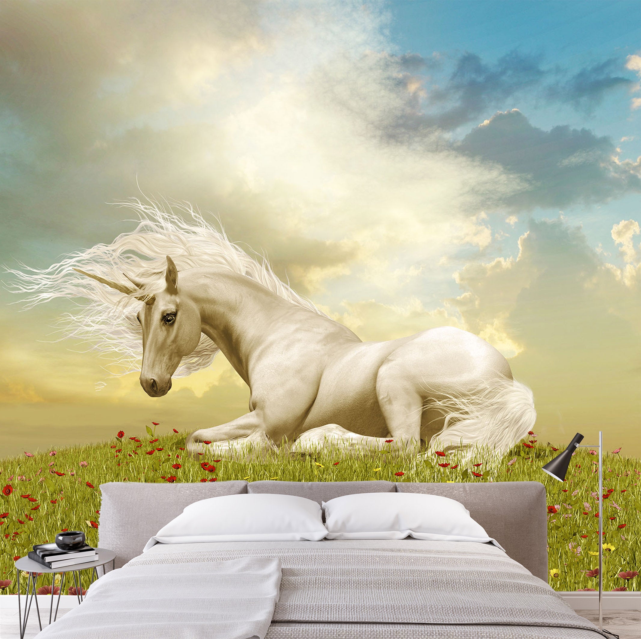 3D Unicorn Meadow 1599 Wall Murals