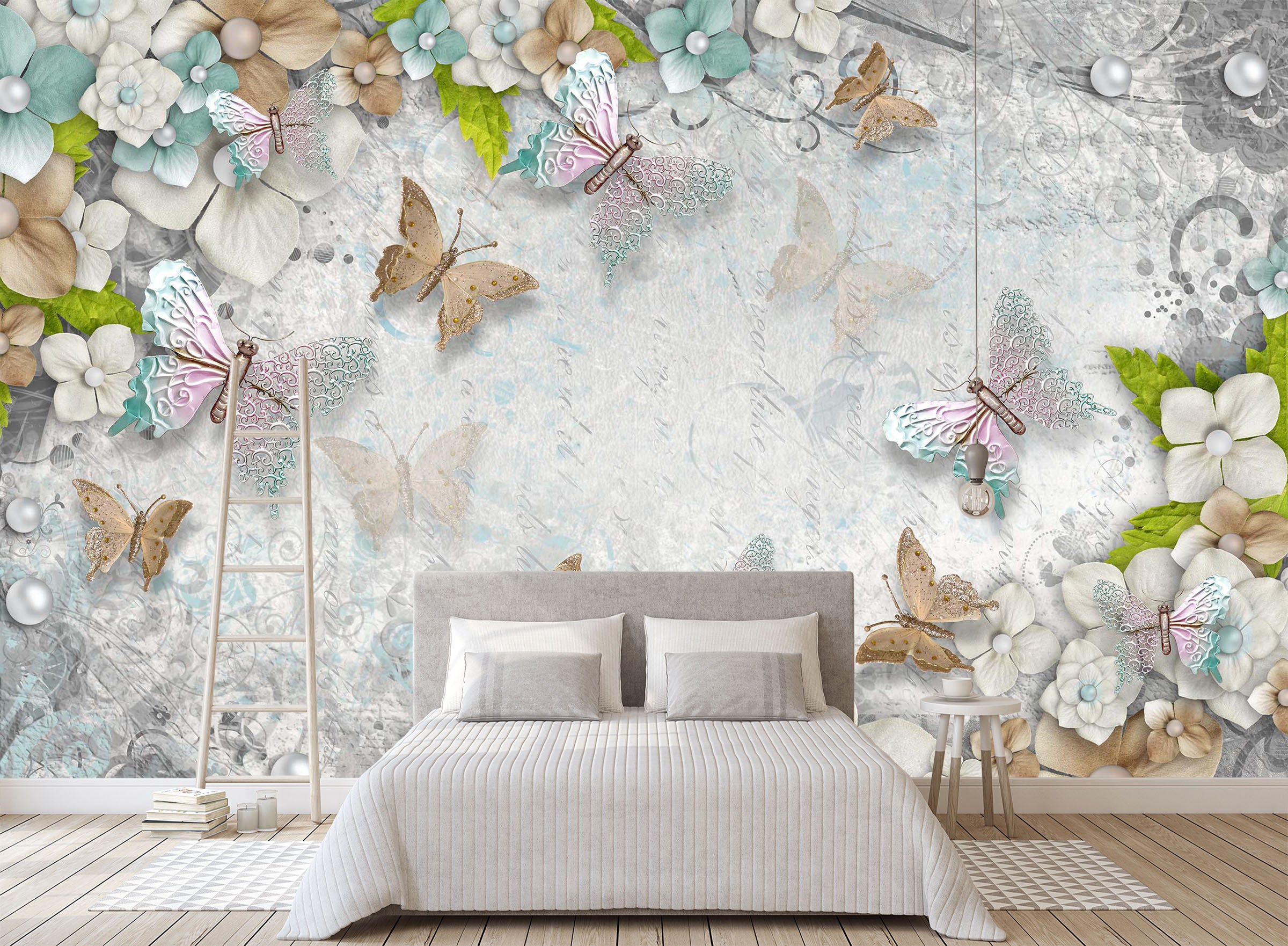 3D Butterfly Flower 1602 Wall Murals