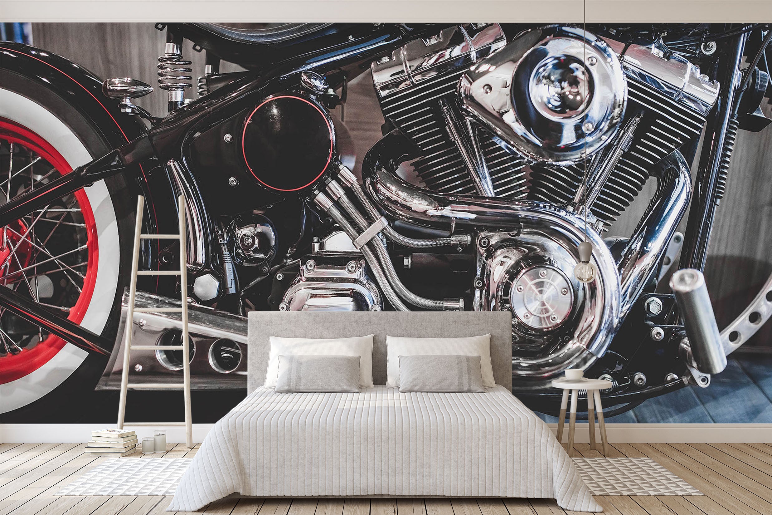 3D Motorcycle Engine 369 Vehicle Wall Murals