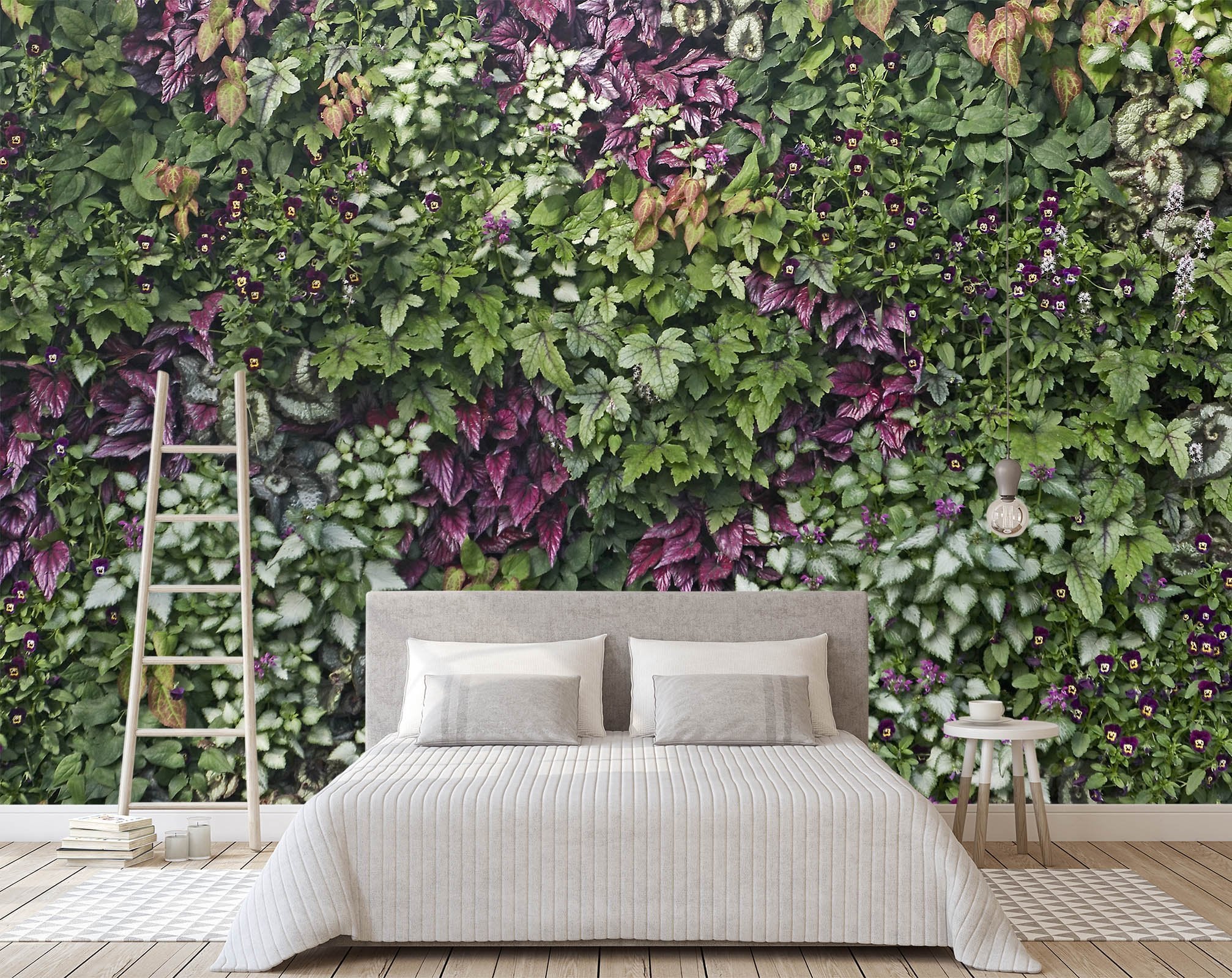 3D Purple Leaf Plant Wall 1665 Wallpaper AJ Wallpaper 2 