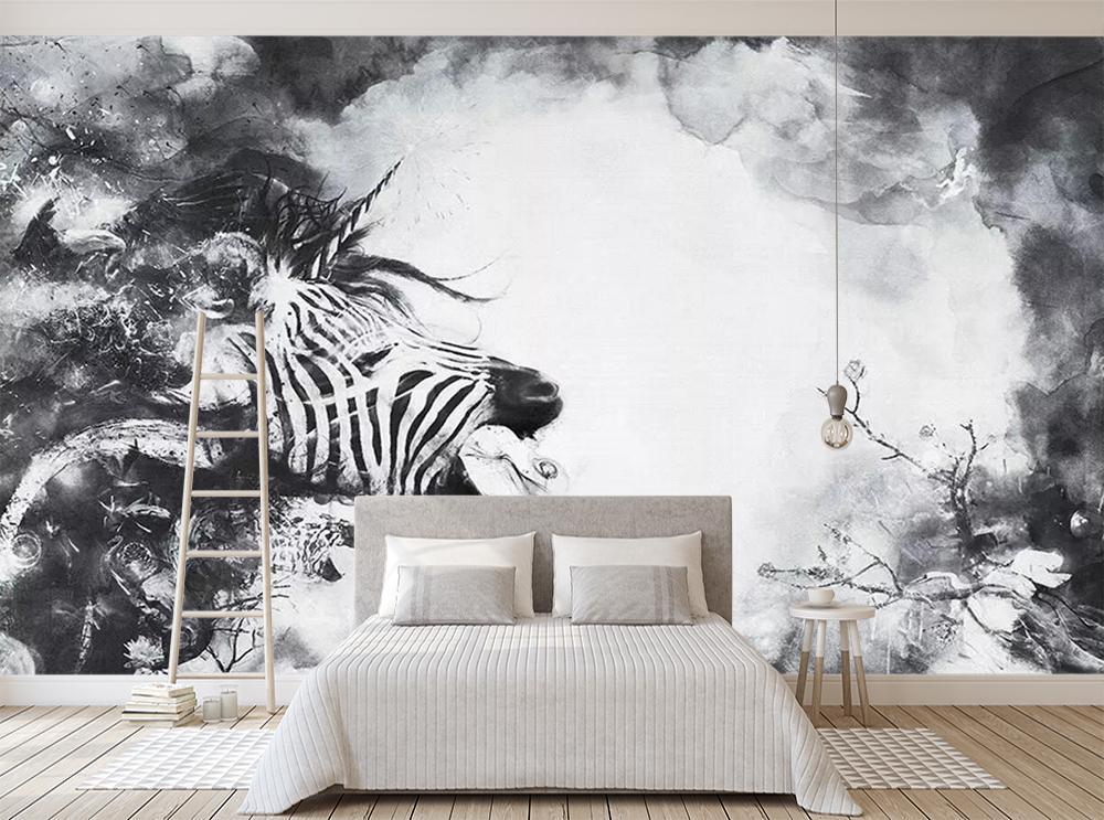 3D Zebra Ink 030 Wallpaper AJ Wallpaper 