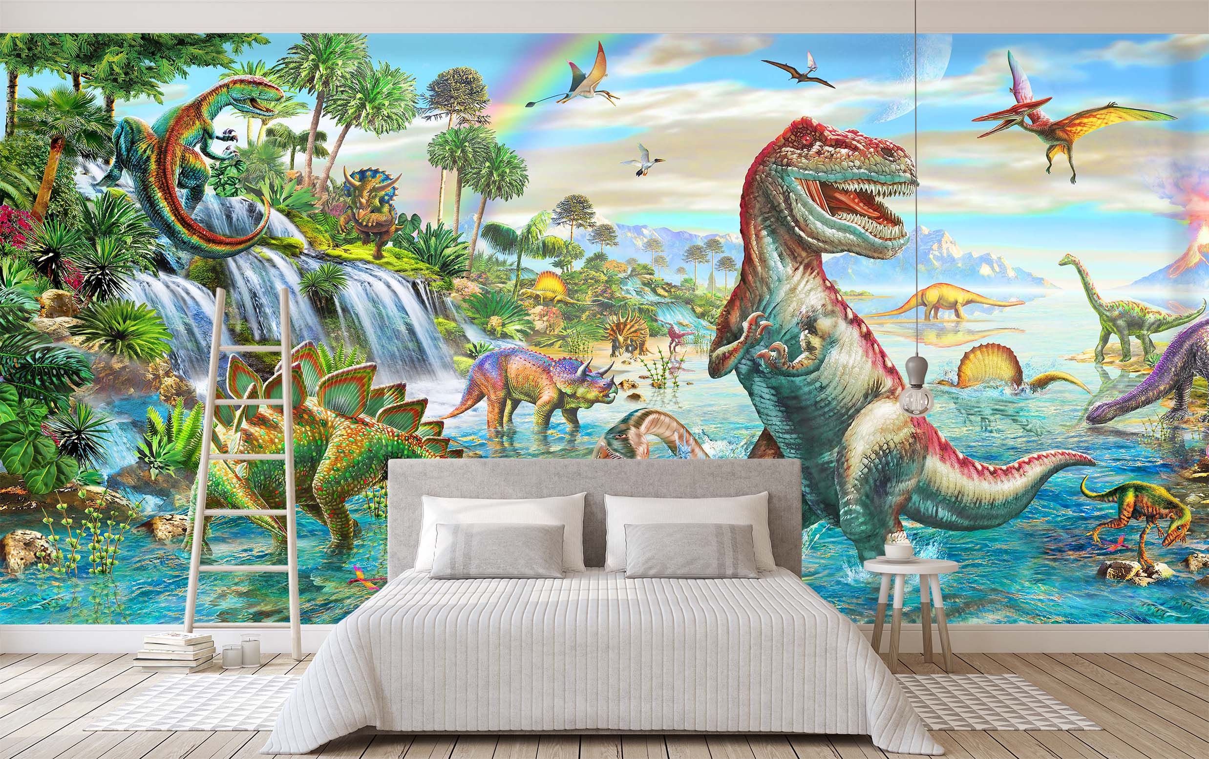 3D Dinosaur Canyon 1418 Adrian Chesterman Wall Mural Wall Murals