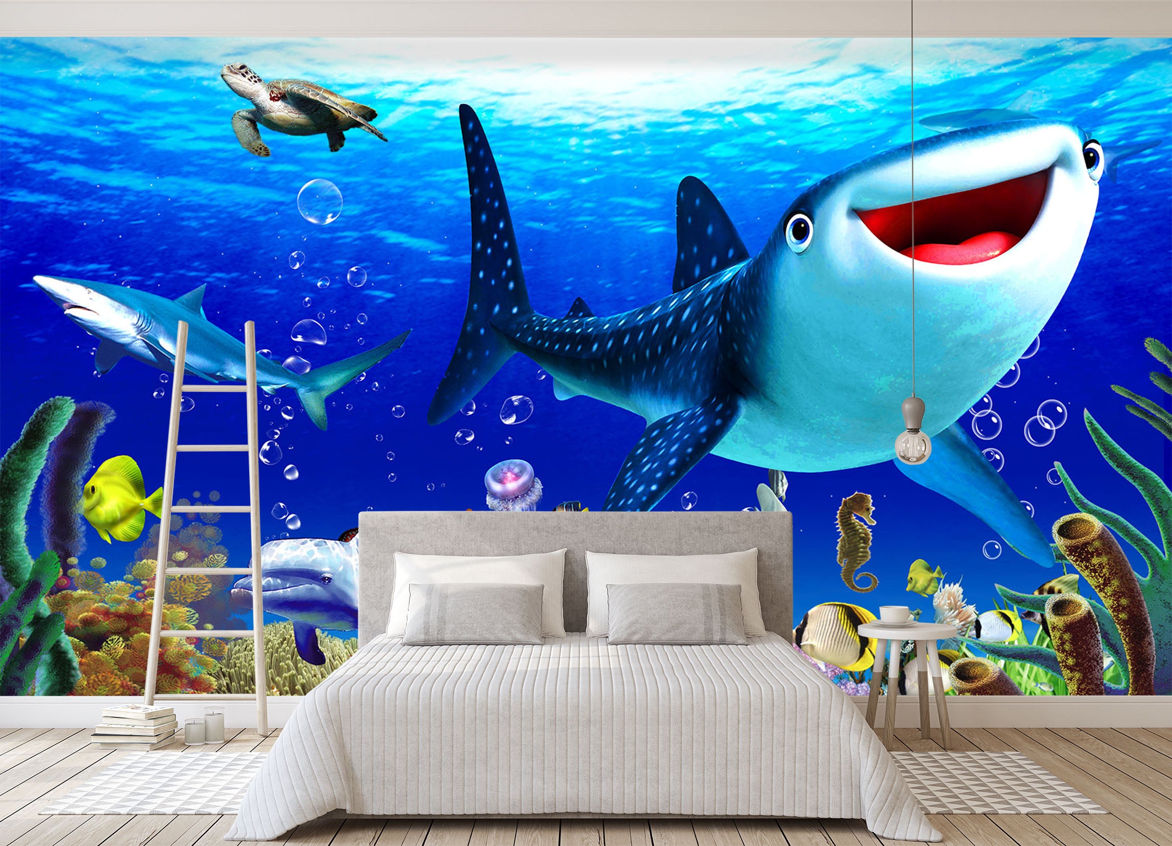 3D Shark Dolphin 196 Wall Murals