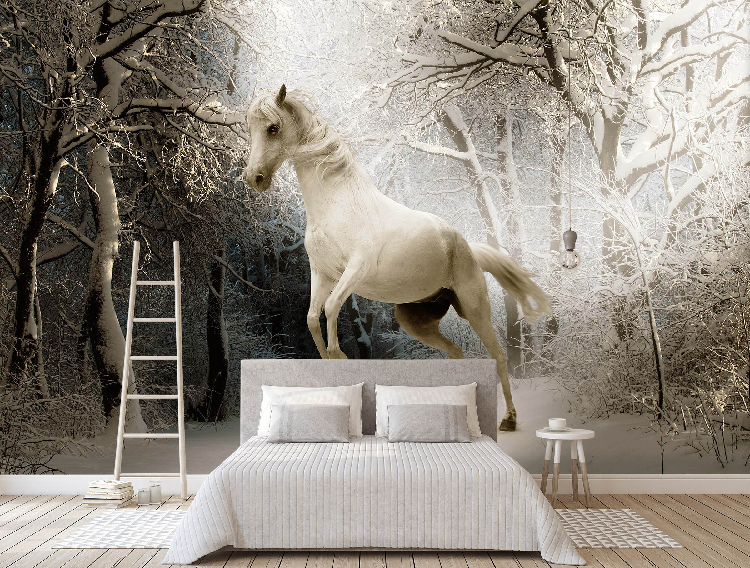 3D Snow White Horse 1747 Wall Murals