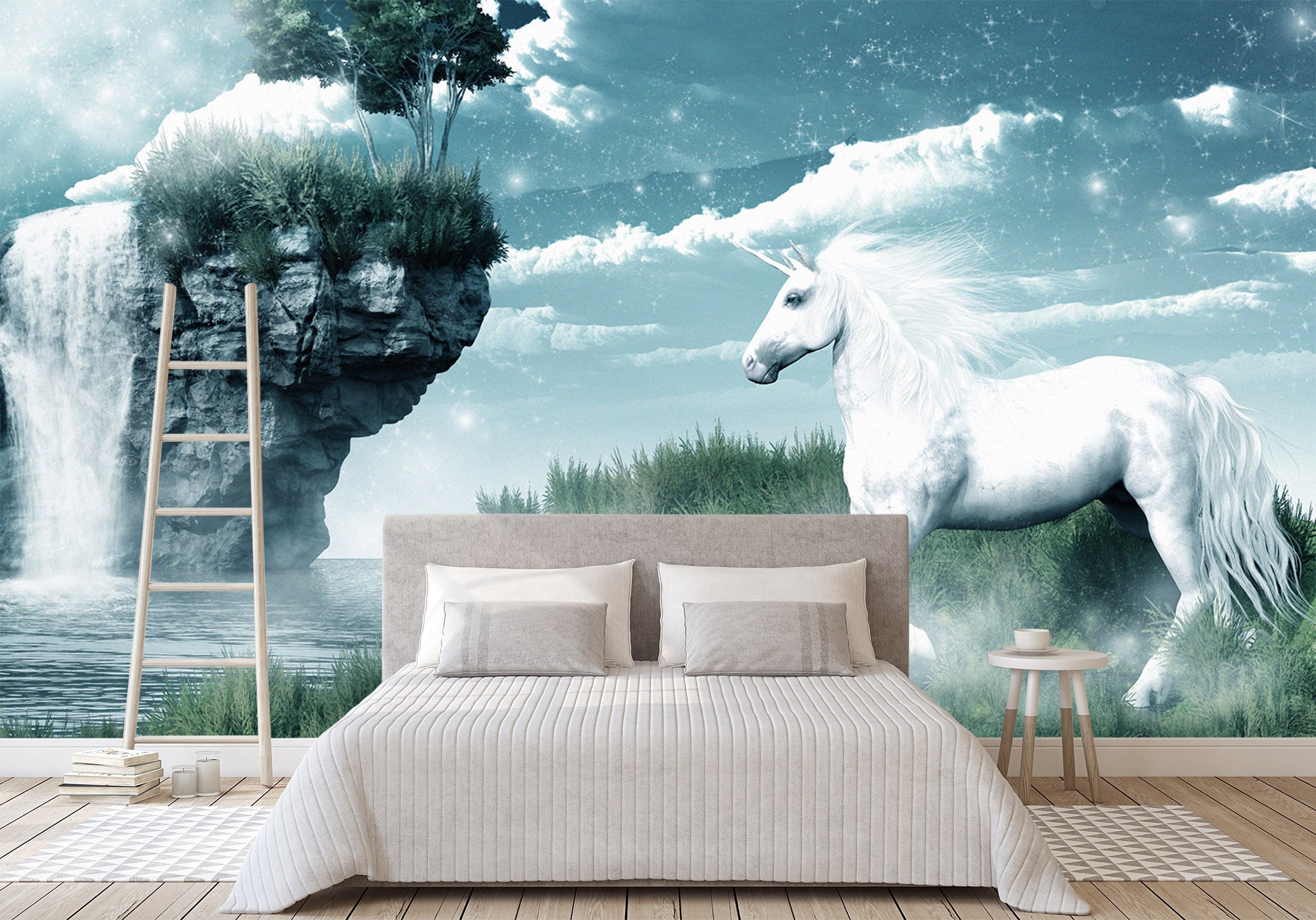 3D Stone Unicorn 1526 Wall Murals