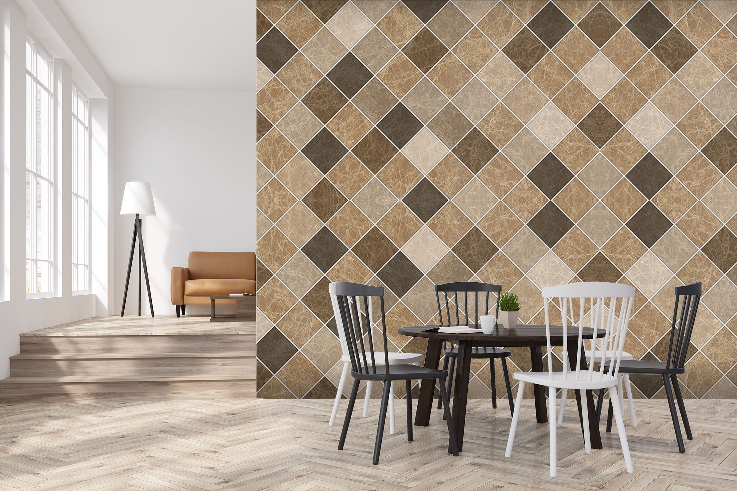 3D Square Mosaic 0106 Marble Tile Texture Wallpaper AJ Wallpaper 2 