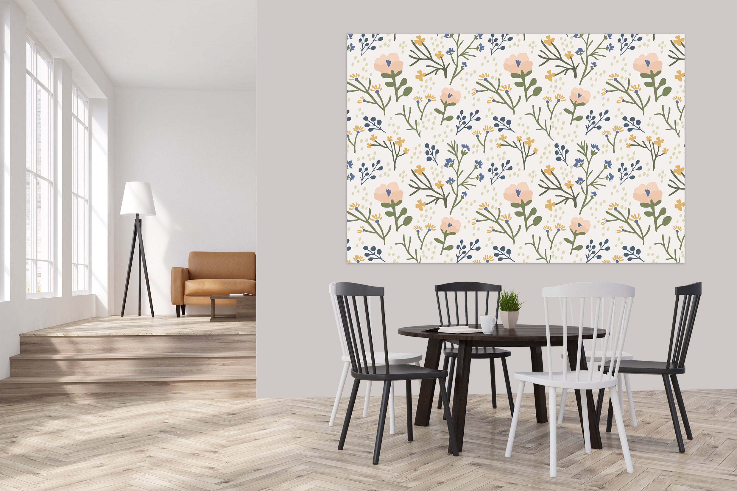 3D Flower Pattern 007 Jillian Helvey Wall Sticker