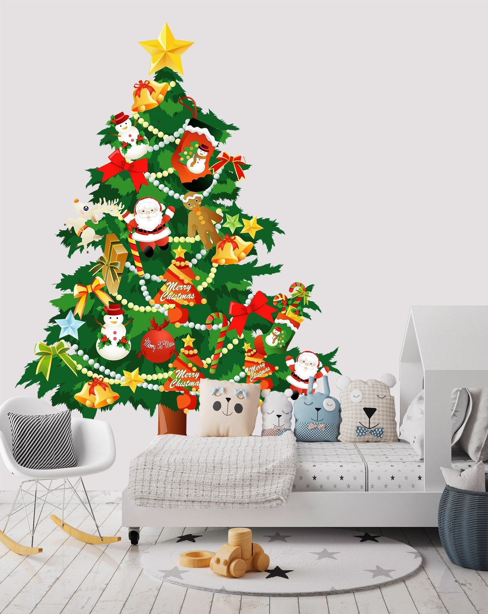 3D Christmas Tree Pentagram 42 Wall Stickers Wallpaper AJ Wallpaper 