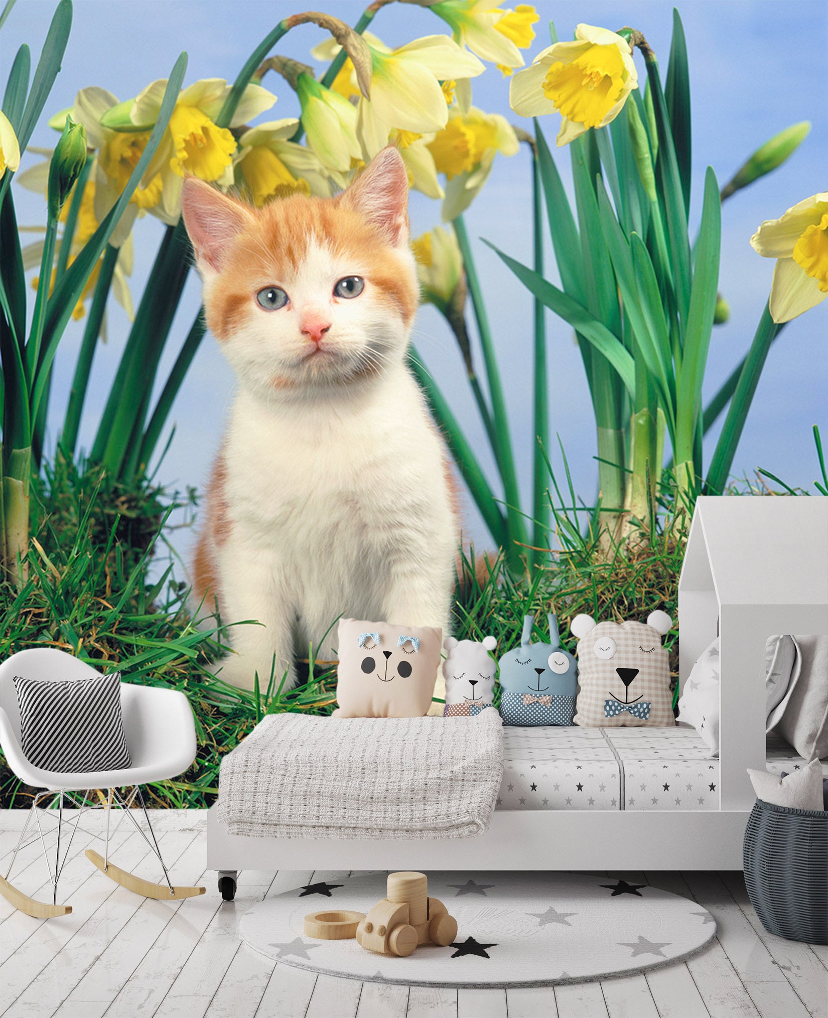 3D Orange Cat 171 Wall Murals