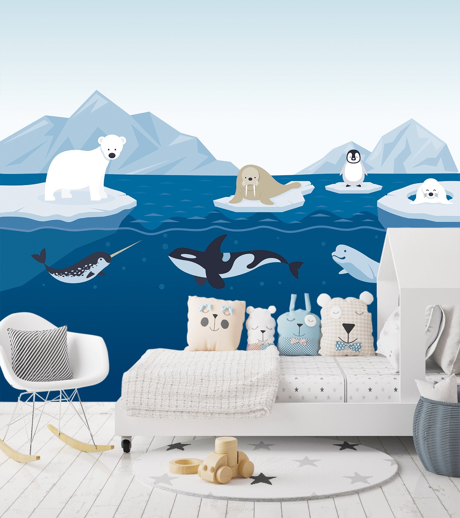 3D Polar Bbear Dolphin 032 Wall Murals Wallpaper AJ Wallpaper 2 
