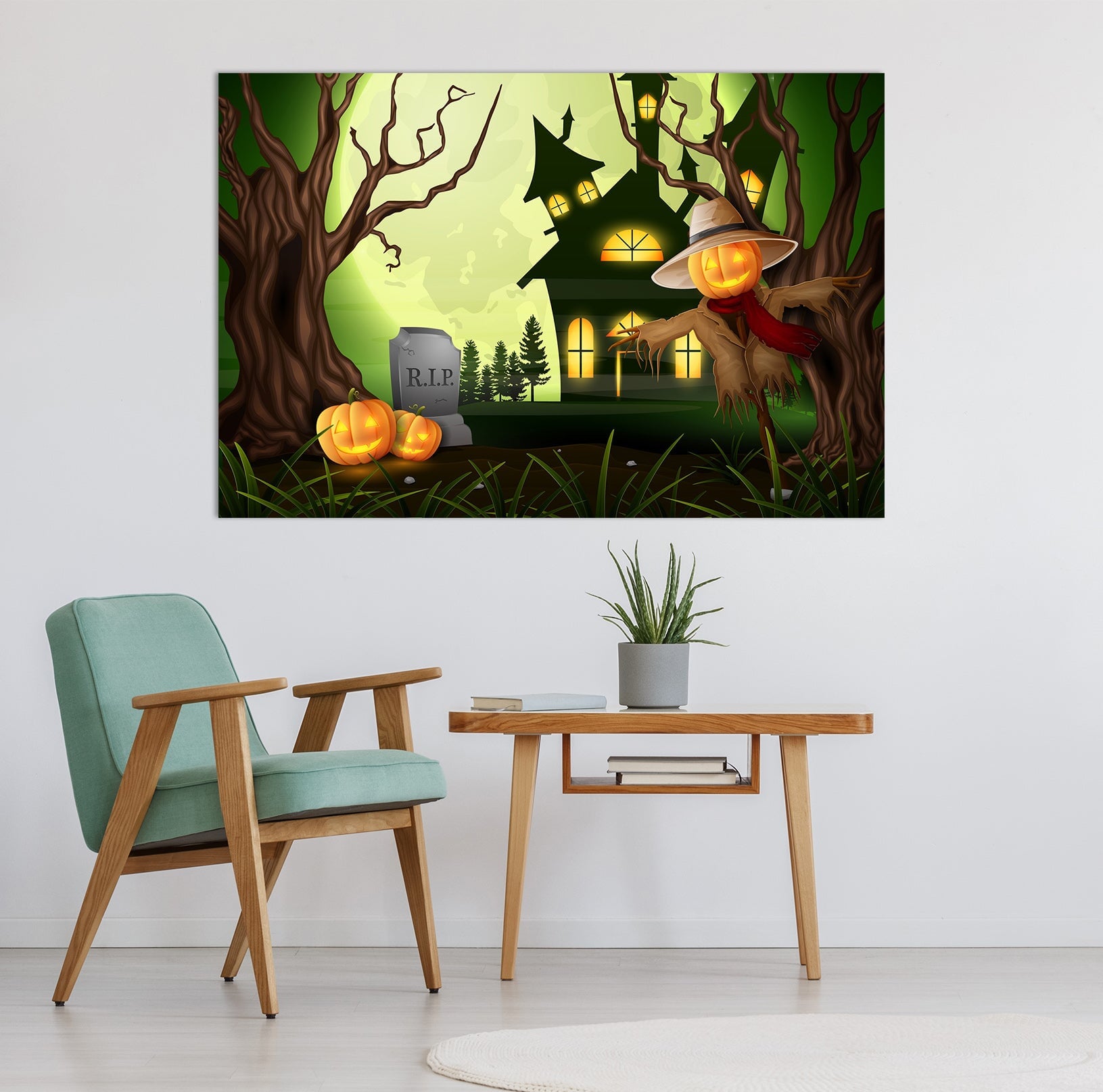 3D Haunted House Pumpkin 018 Halloween Wall Stickers Wallpaper AJ Wallpaper 2 