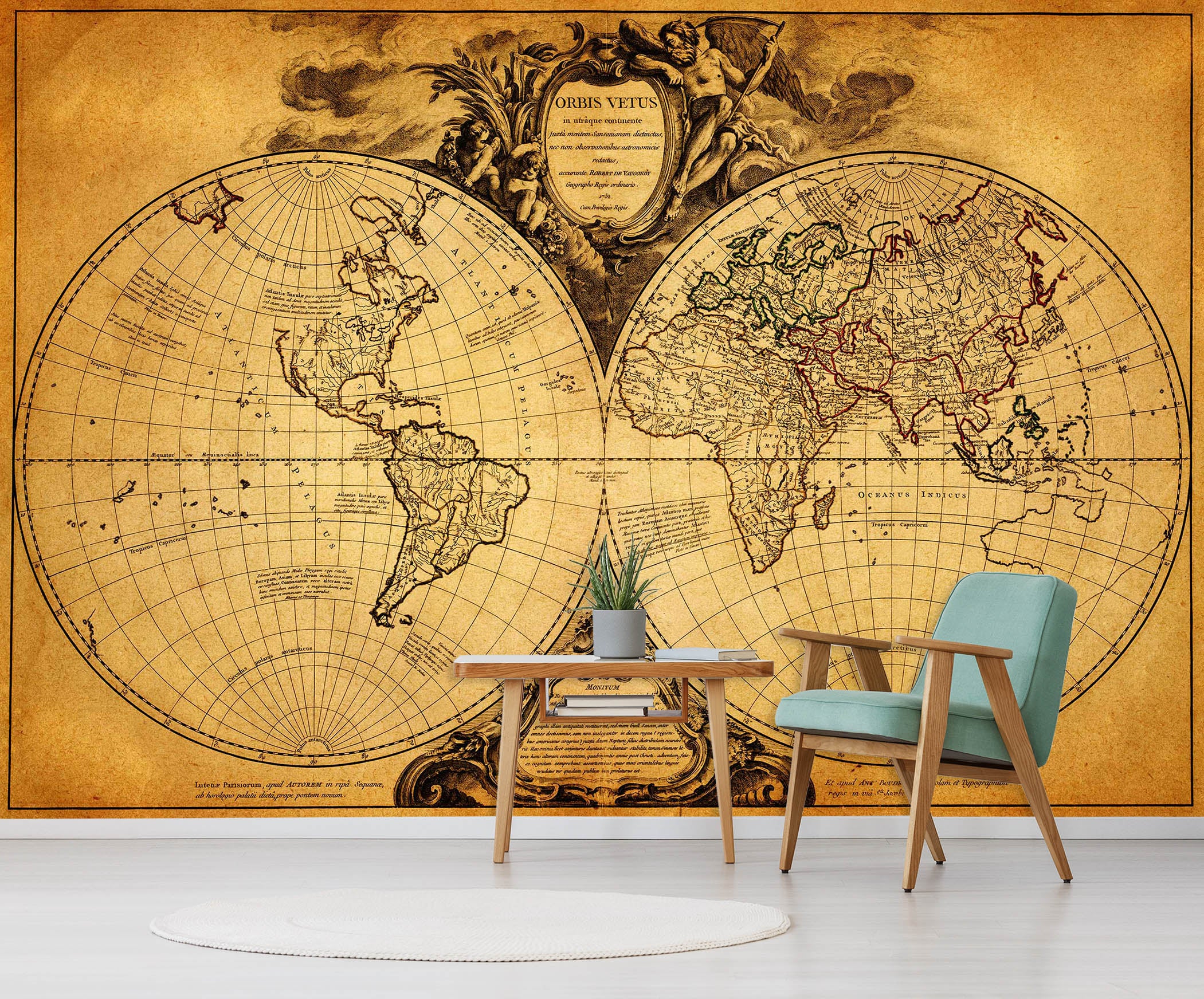 3D Circular Lines 2036 World Map Wall Murals