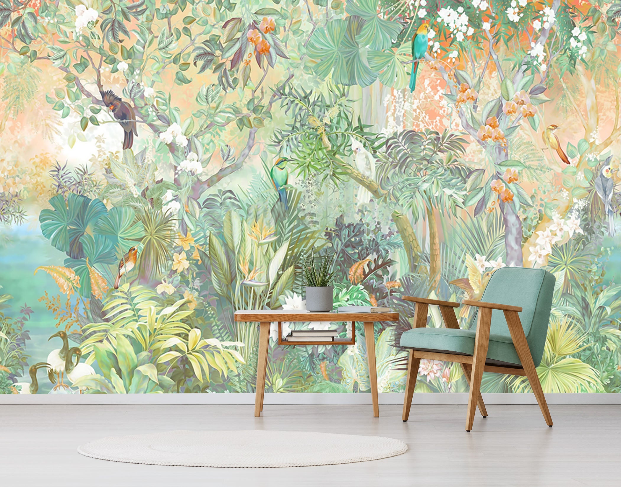 3D Parrot Grove 1514 Wall Murals