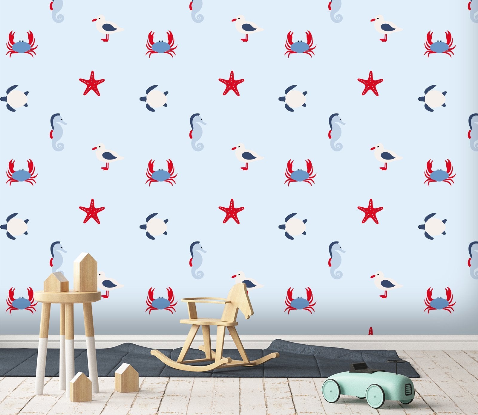 3D Crab Seahorse 514 Wallpaper AJ Wallpaper 