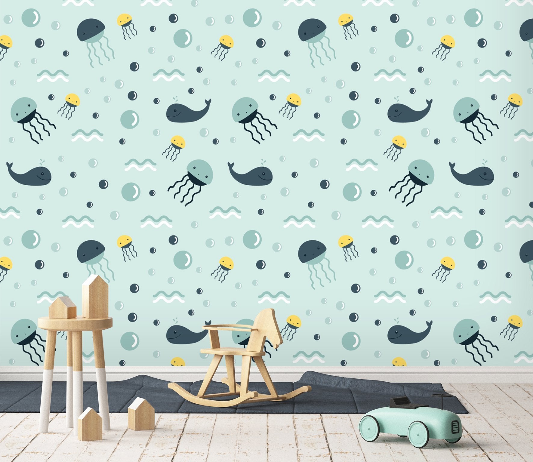3D Whale Jellyfish 408 Wallpaper AJ Wallpaper 