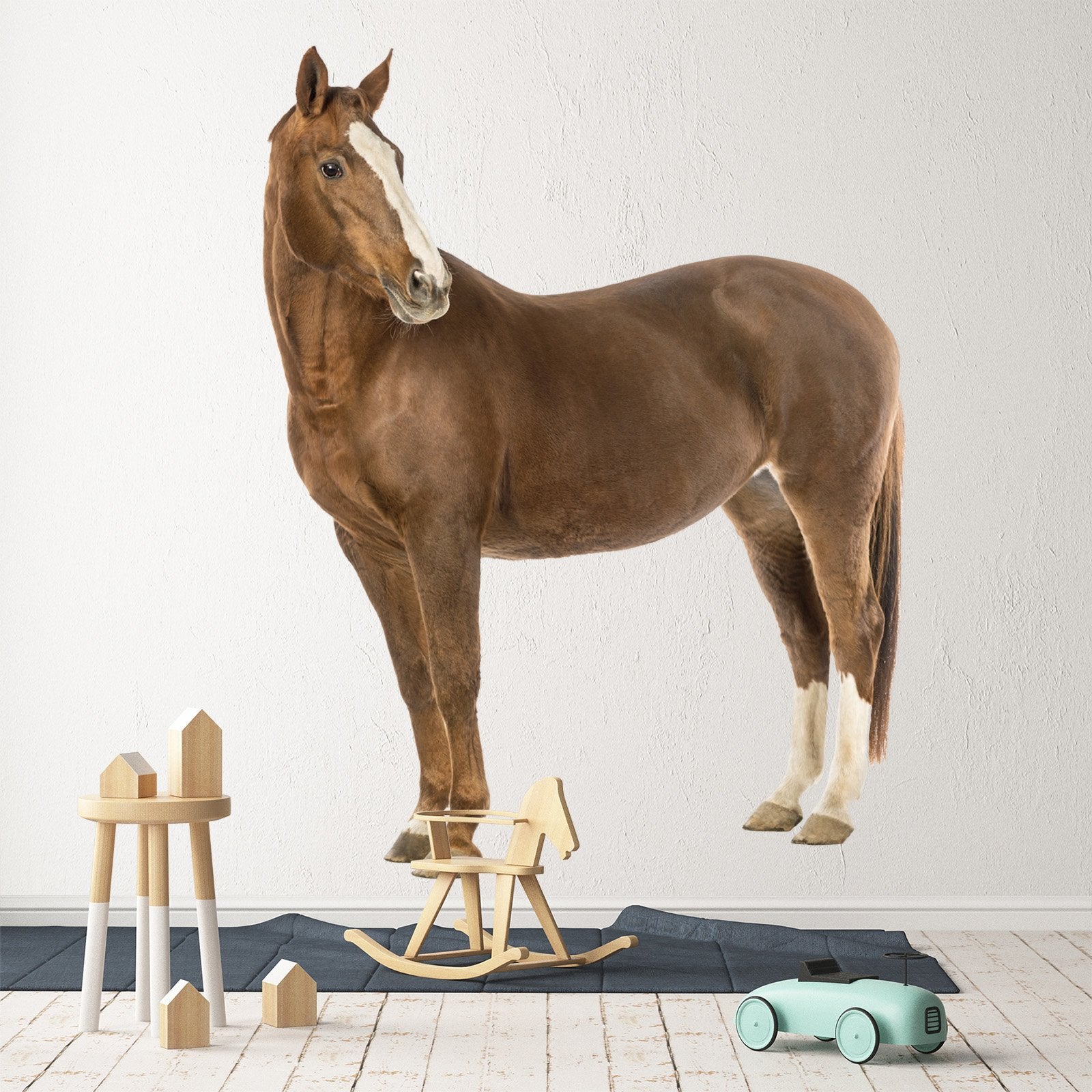 3D Horse Turning Head 094 Animals Wall Stickers Wallpaper AJ Wallpaper 